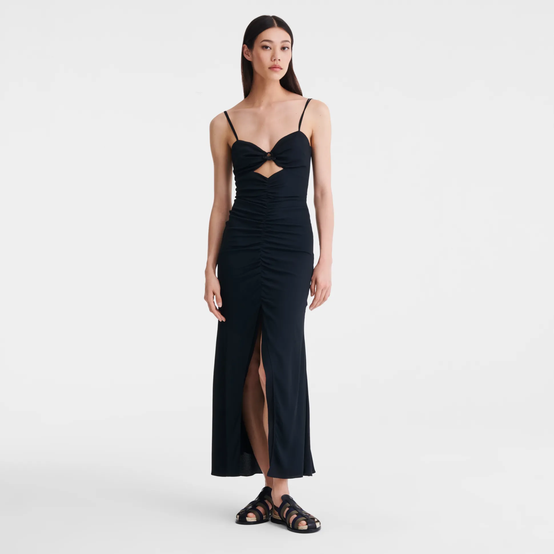 Cheap Longchamp Abito midi Nero