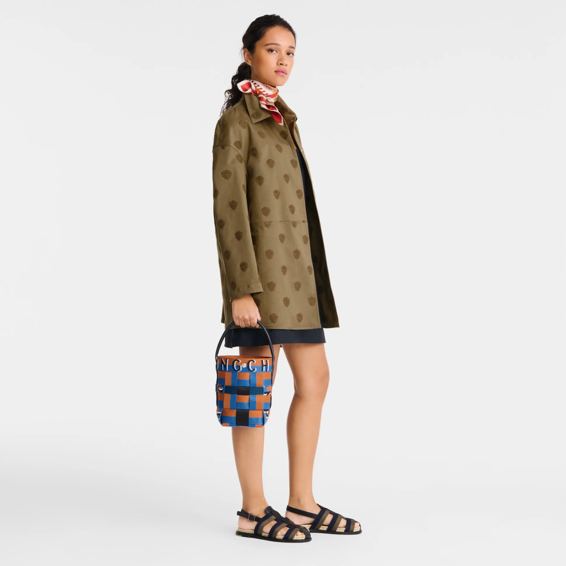 Online Longchamp Borsa a secchiello XS Cedro/Noce