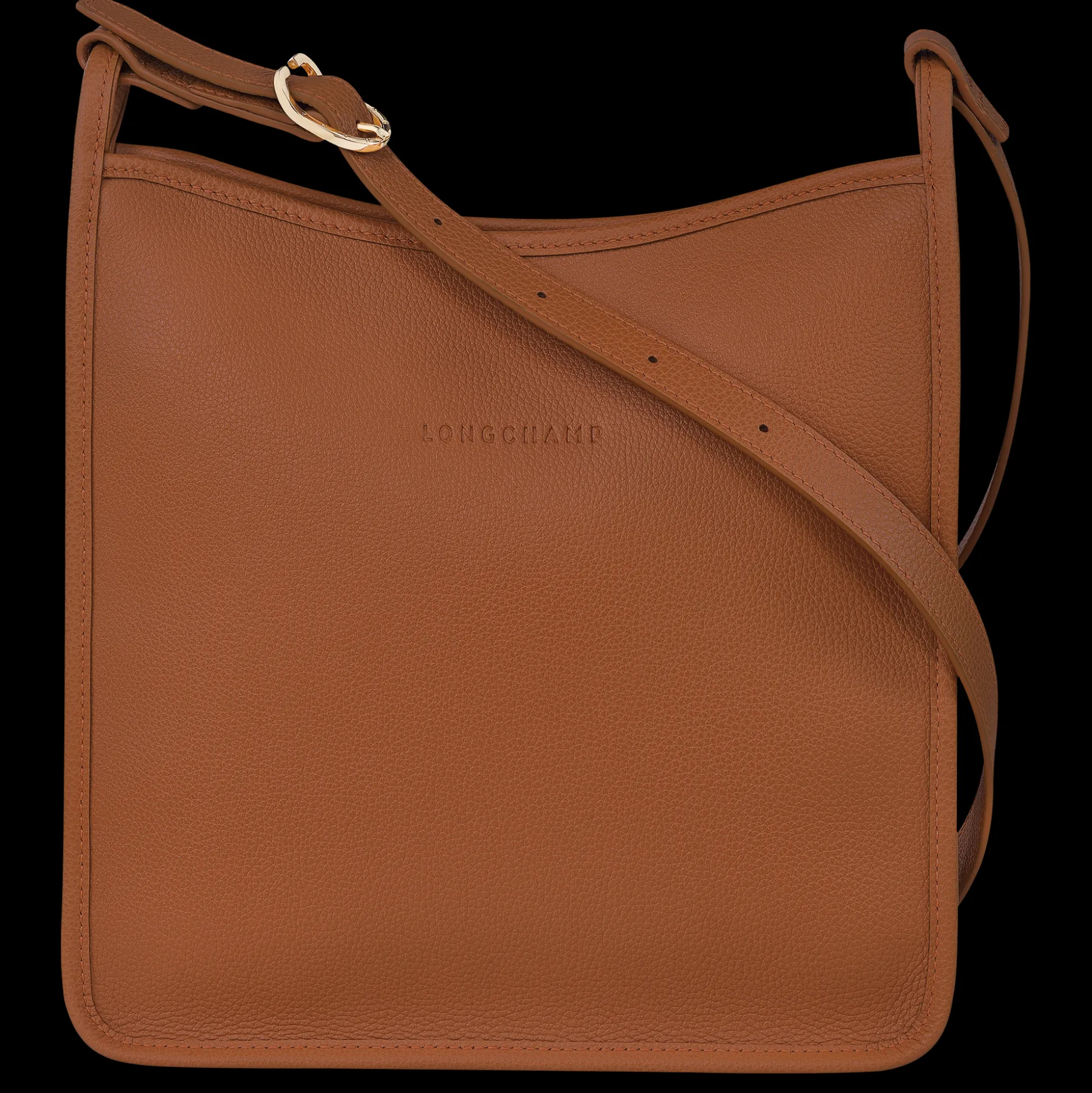 Outlet Longchamp Borsa a tracolla con zip M Caramello