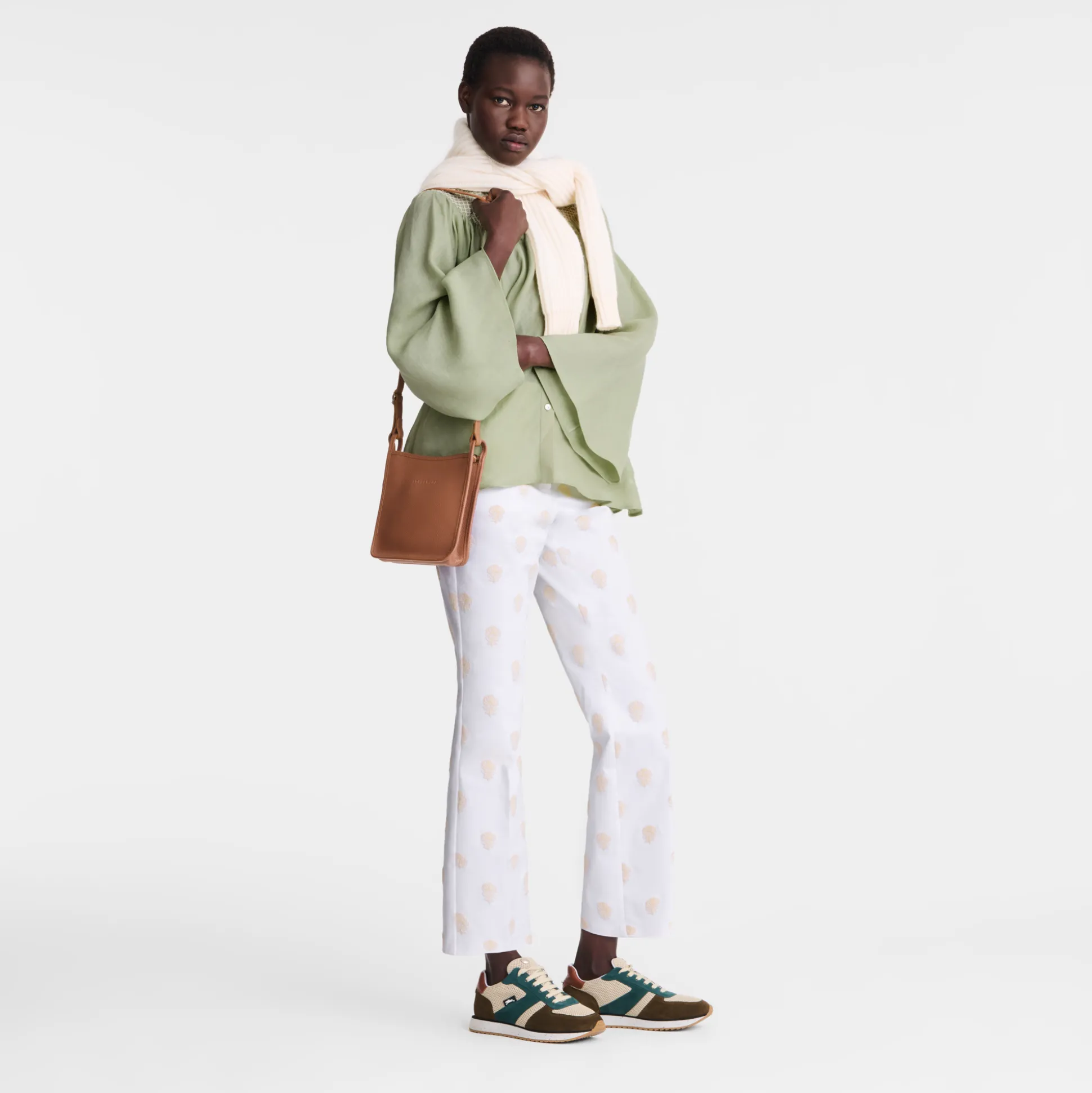 Best Sale Longchamp Borsa a tracolla con zip S Caramello