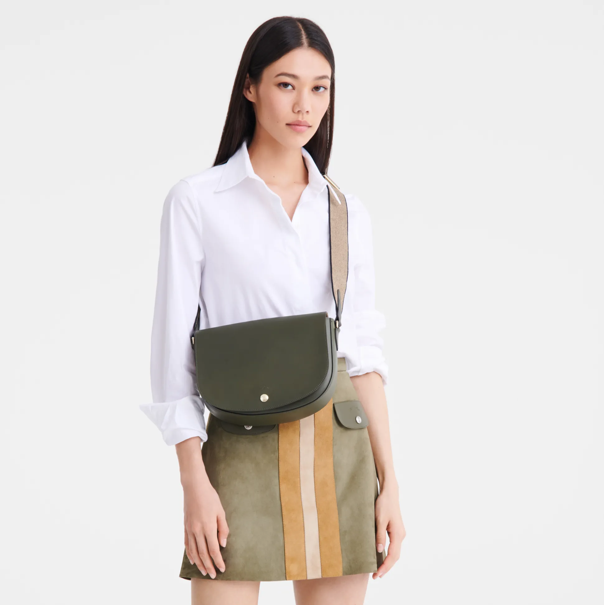 Clearance Longchamp Borsa a tracolla M Kaki