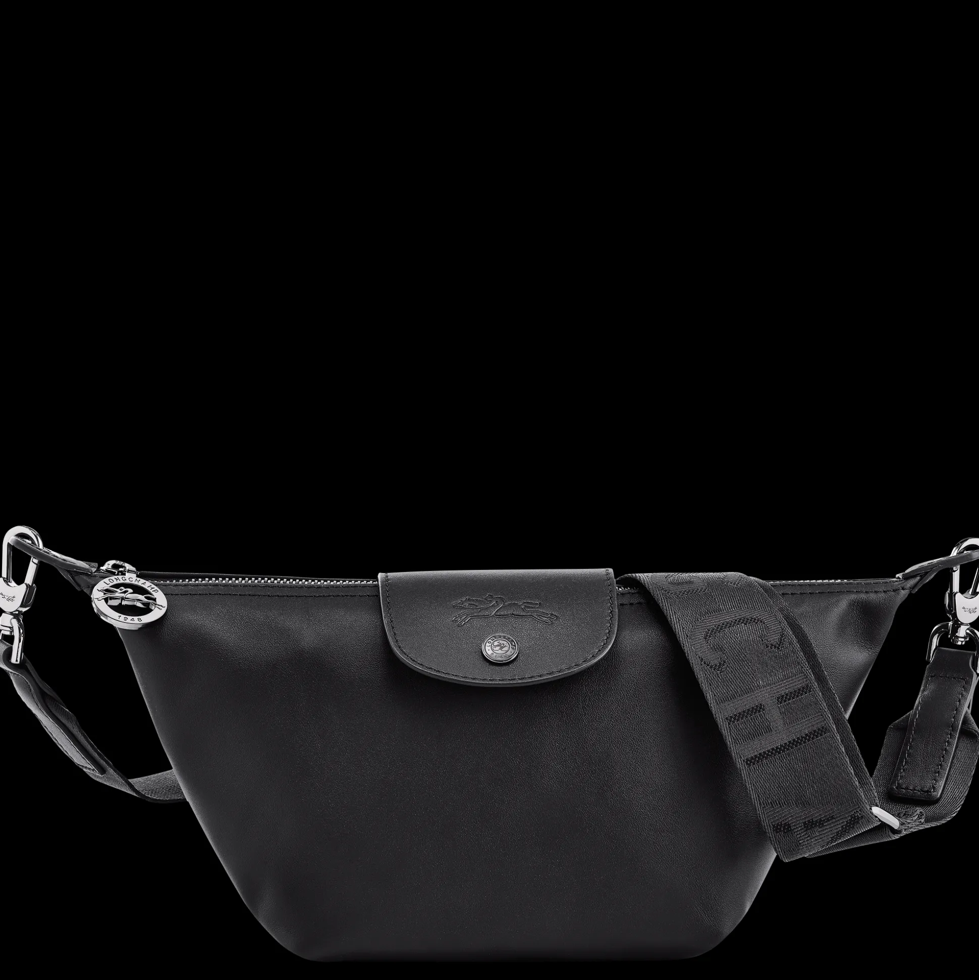 Cheap Longchamp Borsa a tracolla XS Nero