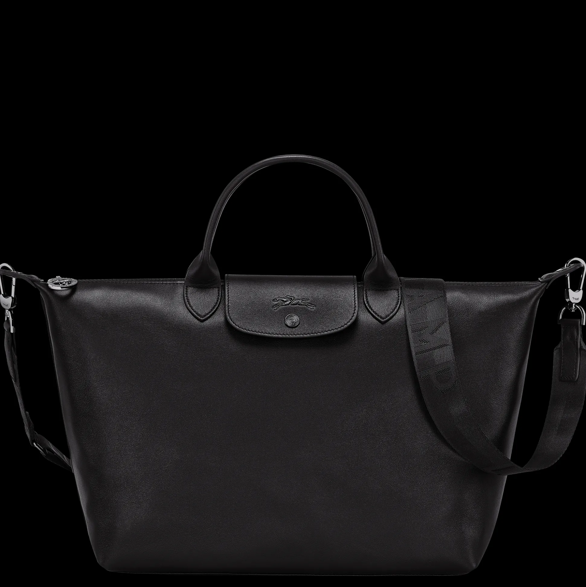 Cheap Longchamp Borsa con manico L Nero
