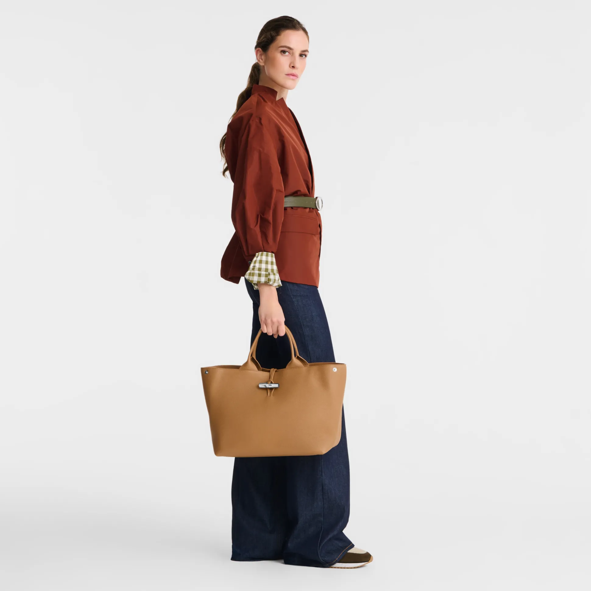 Shop Longchamp Borsa con manico L Noce