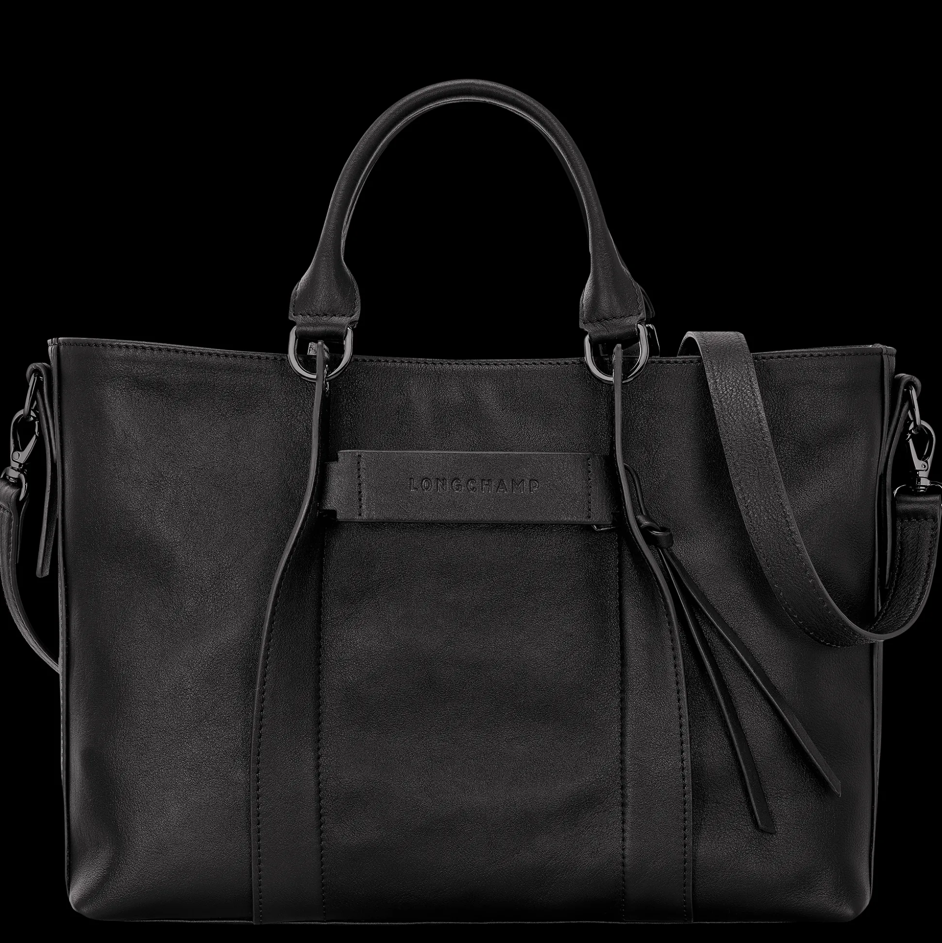 Cheap Longchamp Borsa con manico M Nero