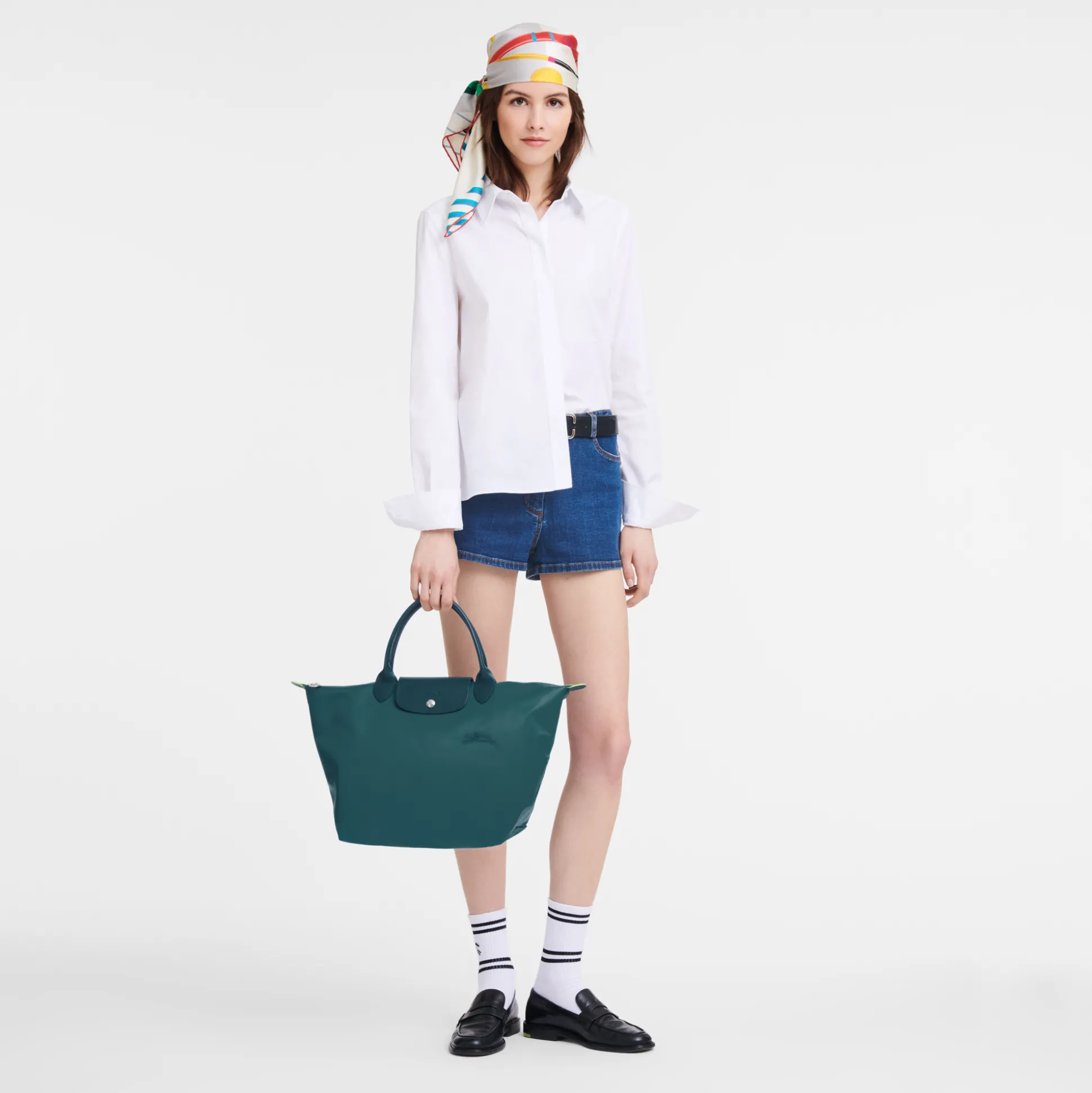 Flash Sale Longchamp Borsa con manico M Pavone