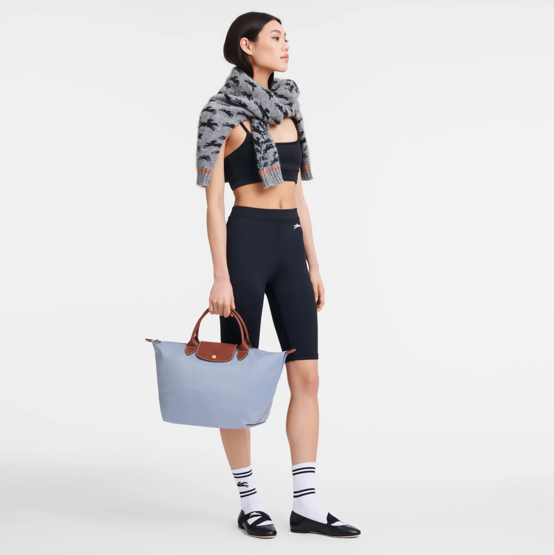 Hot Longchamp Borsa con manico M Acciaio