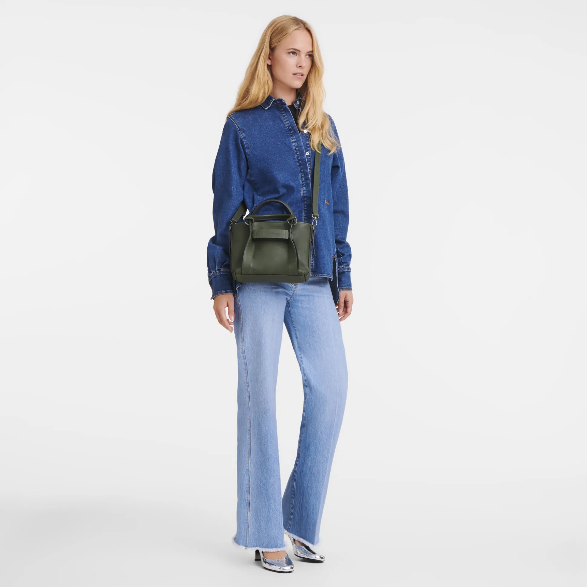 Store Longchamp Borsa con manico S Kaki