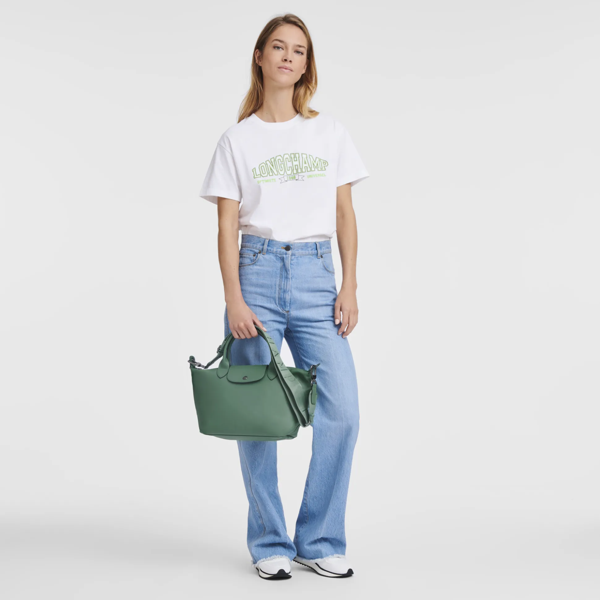 Cheap Longchamp Borsa con manico S Salvia