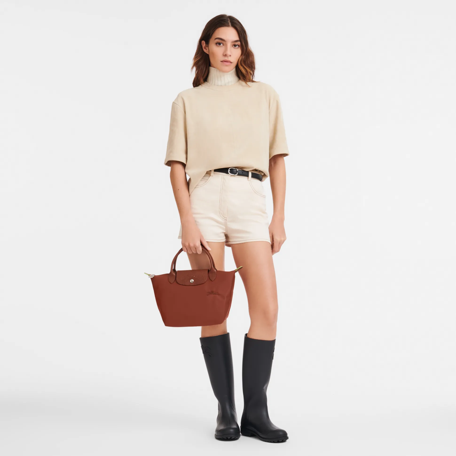 Online Longchamp Borsa con manico S Castagna