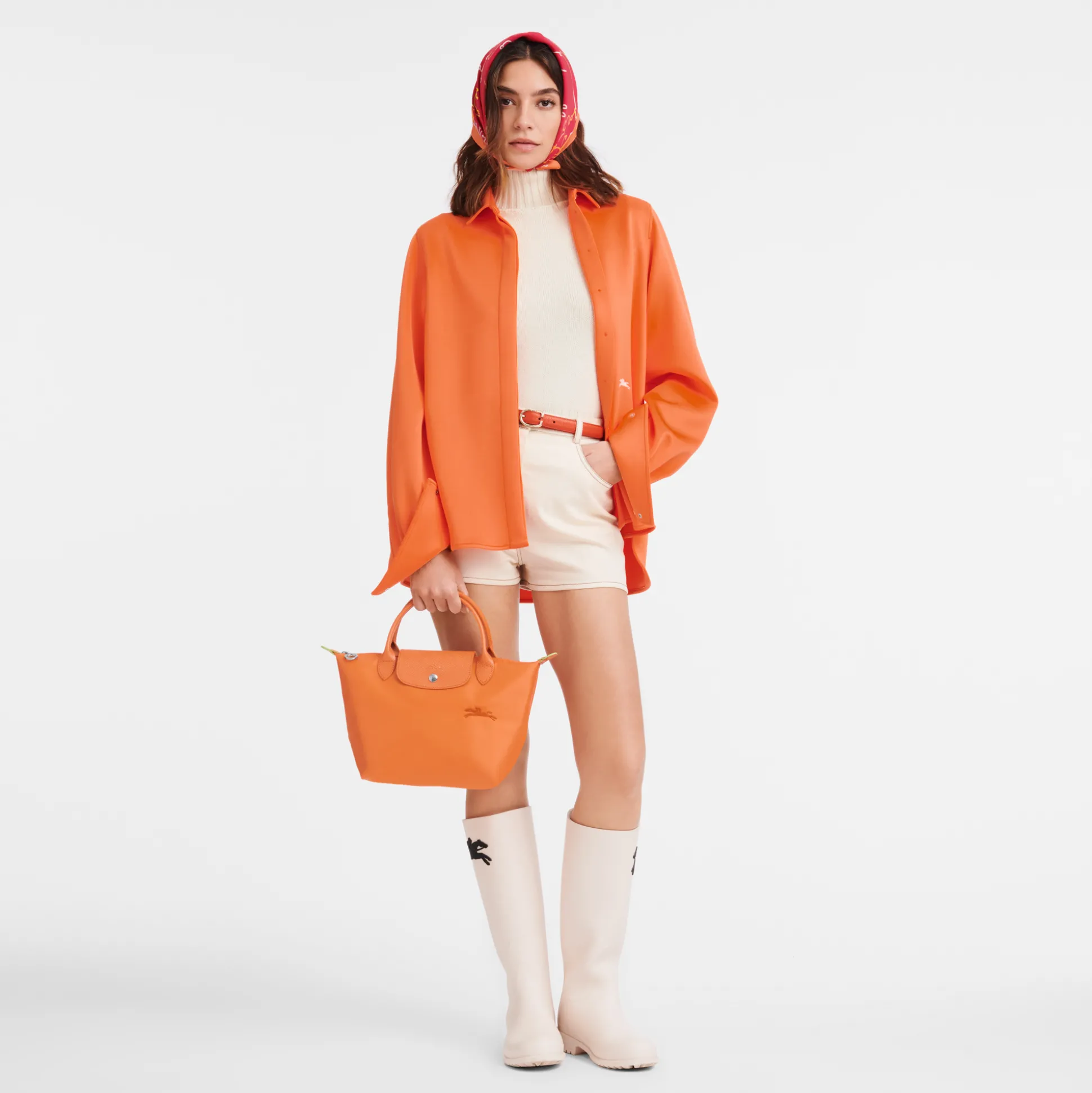 Online Longchamp Borsa con manico S Arancio