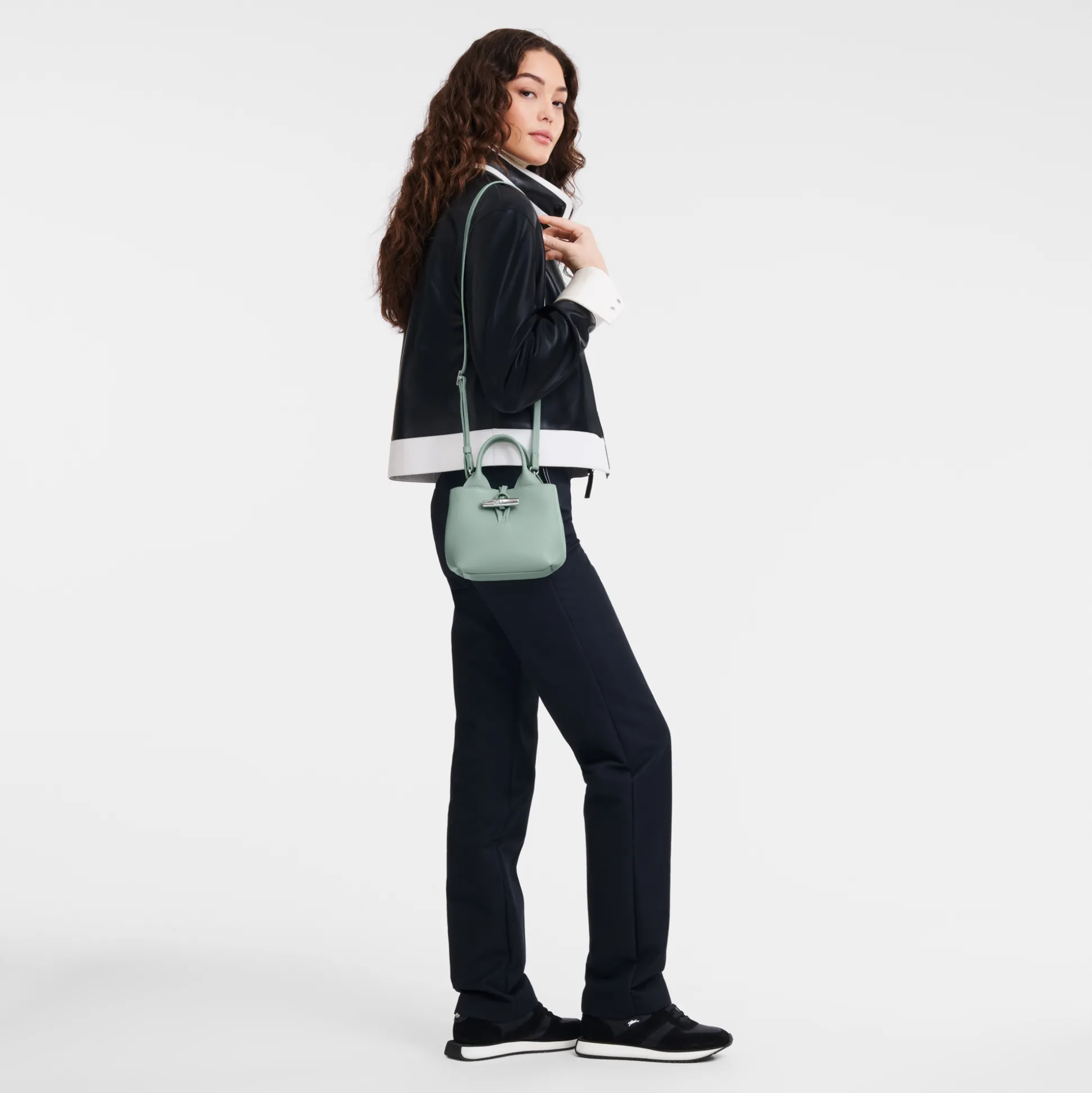 Discount Longchamp Borsa con manico XS VerdePallido