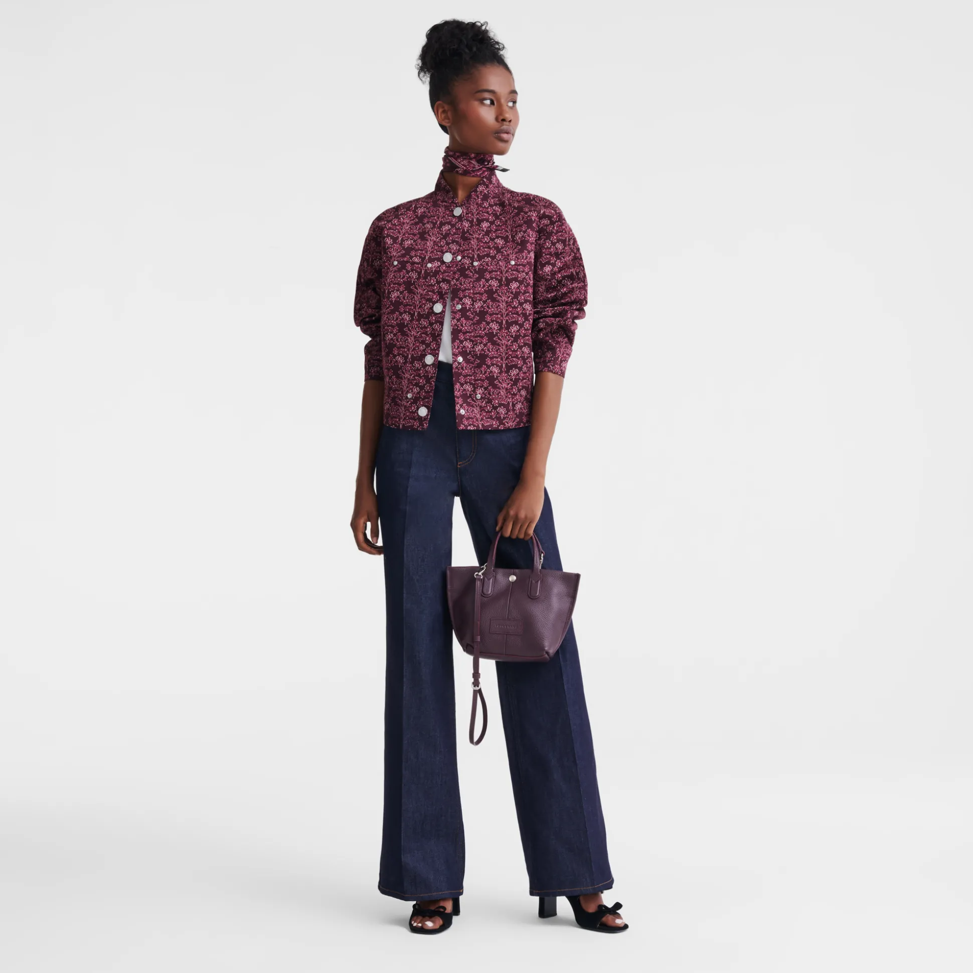 Online Longchamp Borsa con manico XS Melanzana