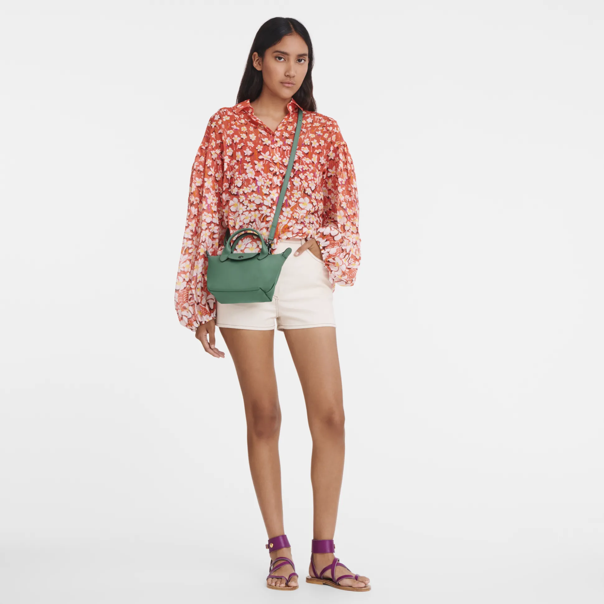 New Longchamp Borsa con manico XS Salvia