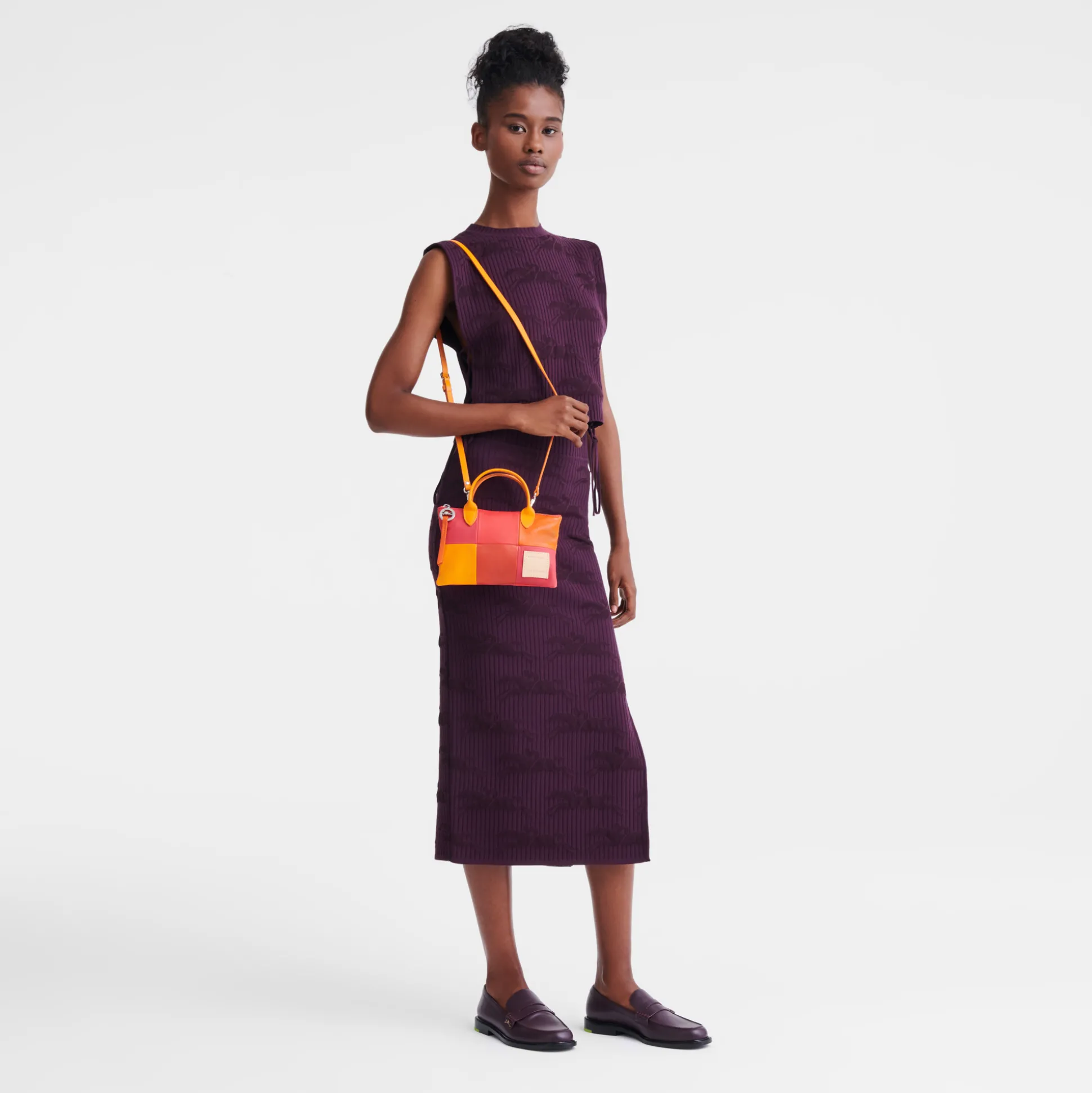 Cheap Longchamp Borsa con manico XS Carotte