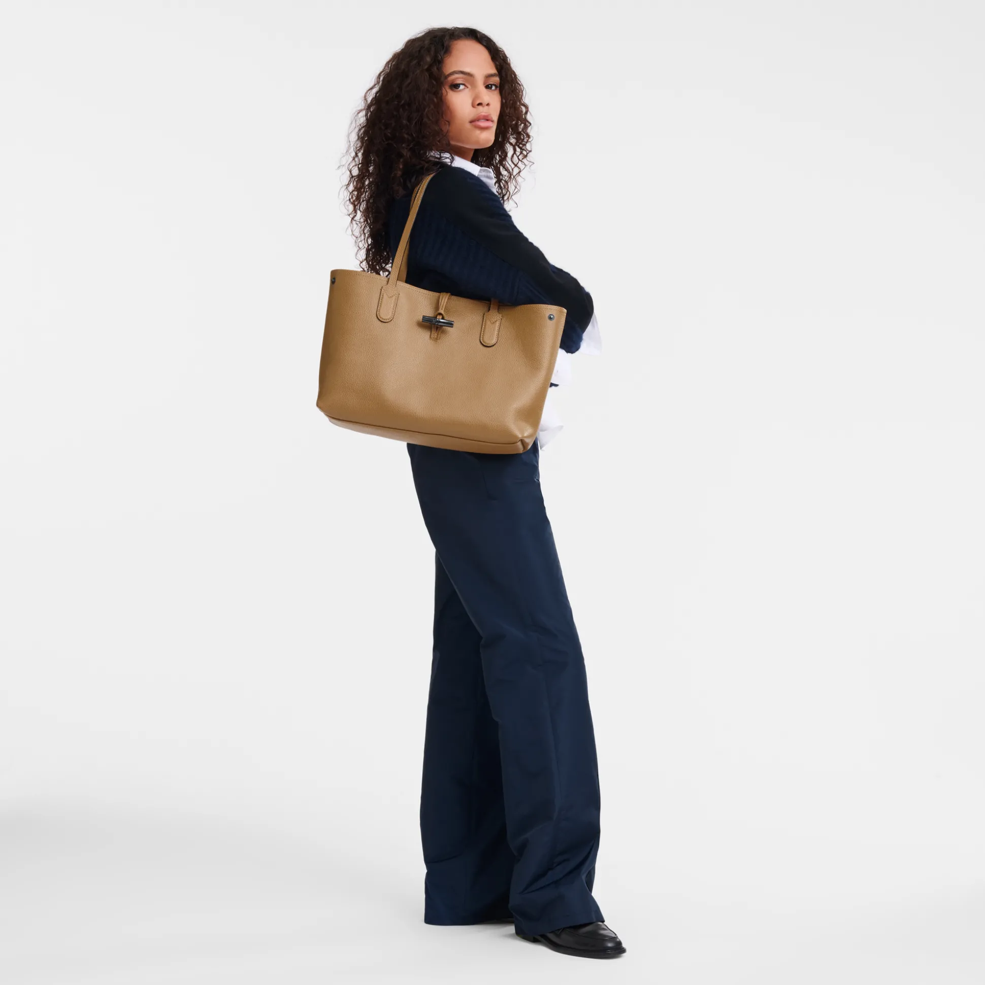 Hot Longchamp Borsa da spalla L Camoscio