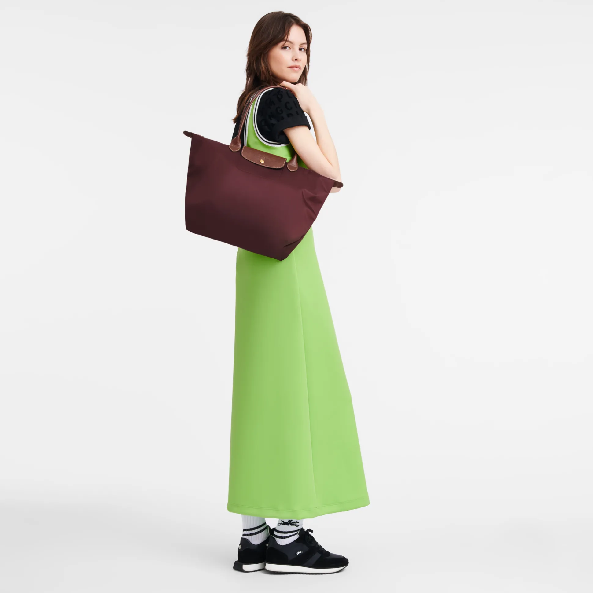 Cheap Longchamp Borsa da spalla L Amaranto