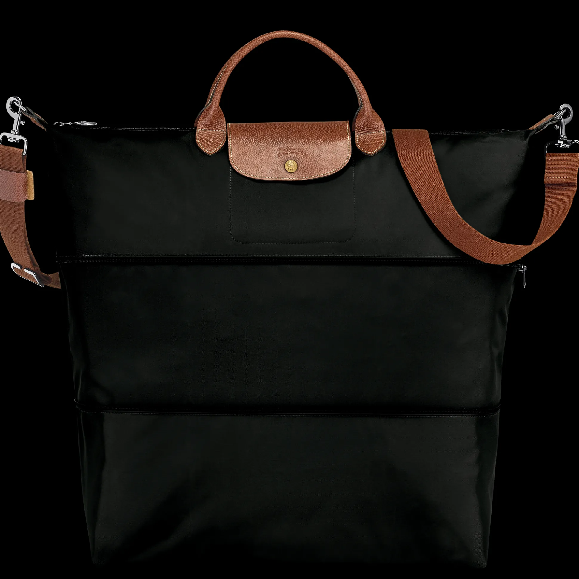 Hot Longchamp Borsa da viaggio espandibile Nero