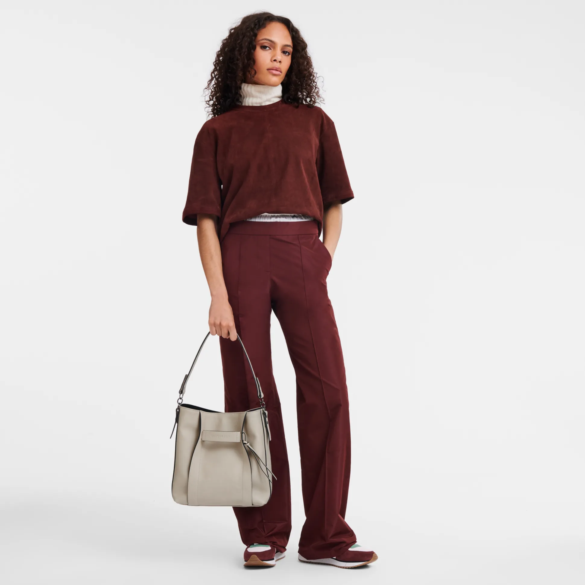 Cheap Longchamp Borsa hobo M Argilla