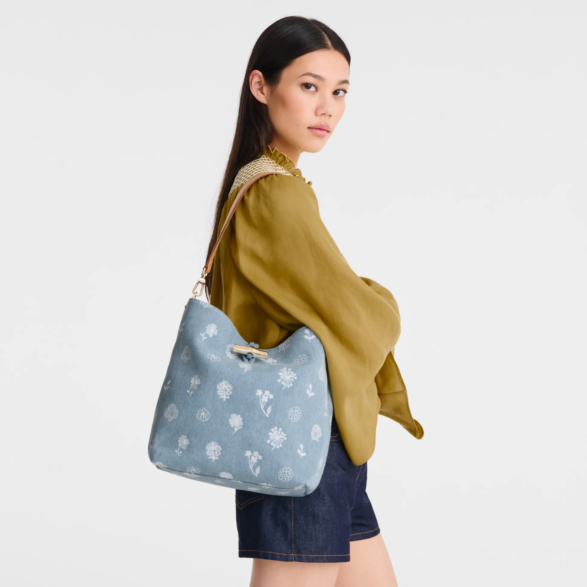 Best Sale Longchamp Borsa hobo M Cielo