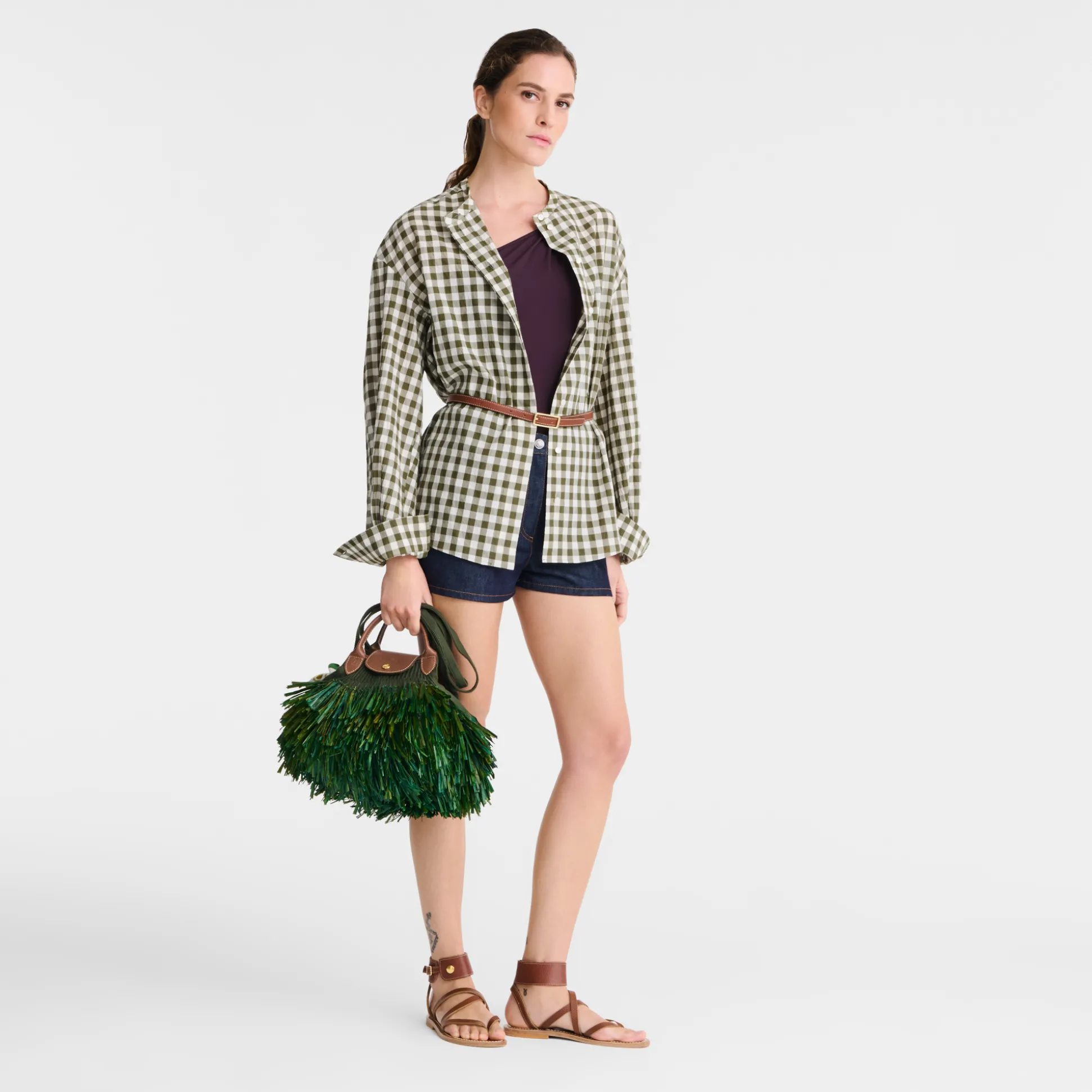 Best Longchamp Borsa in rete L Kaki