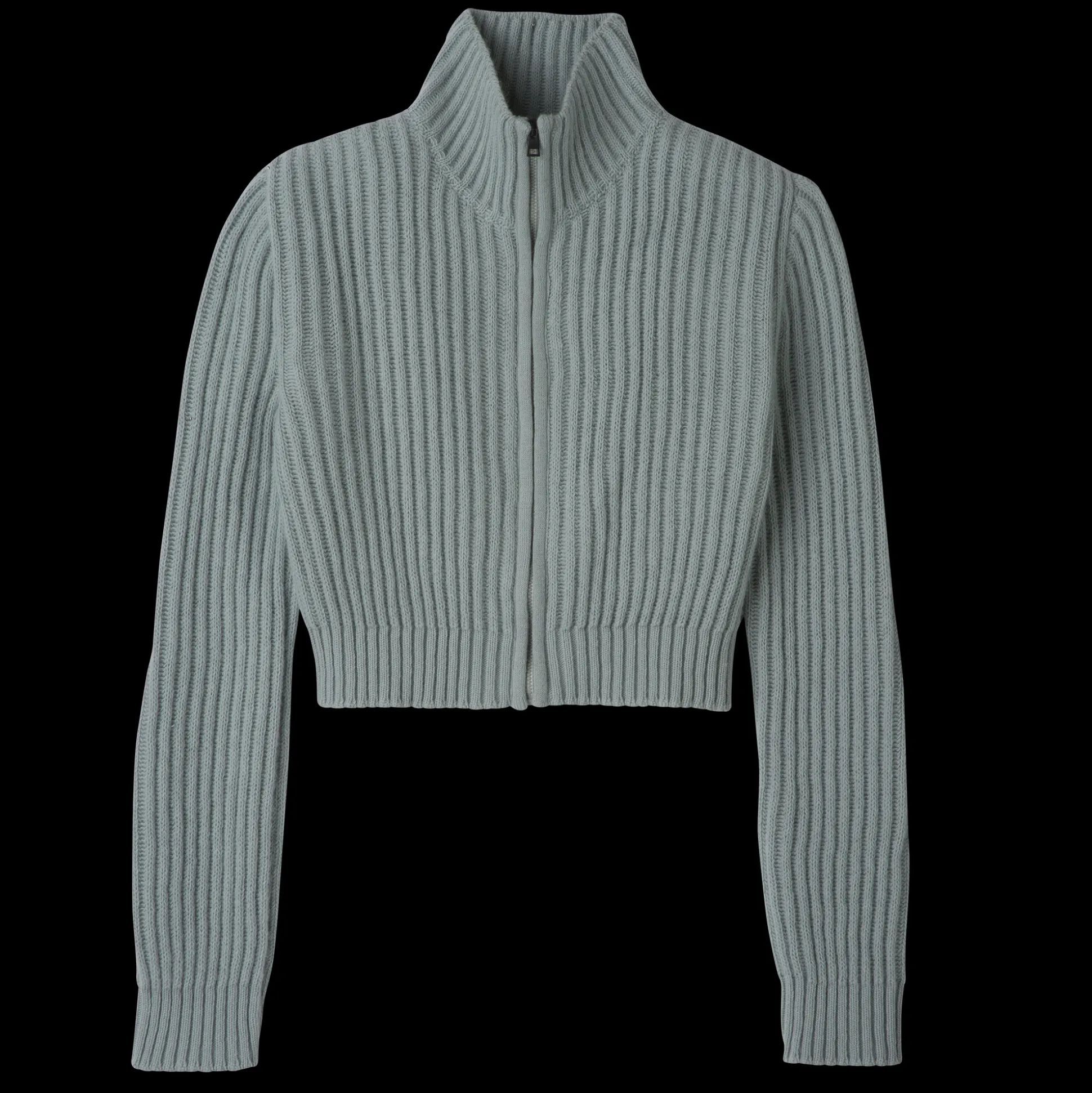 Cheap Longchamp Cardigan corto con collo a cerniera VerdePallido