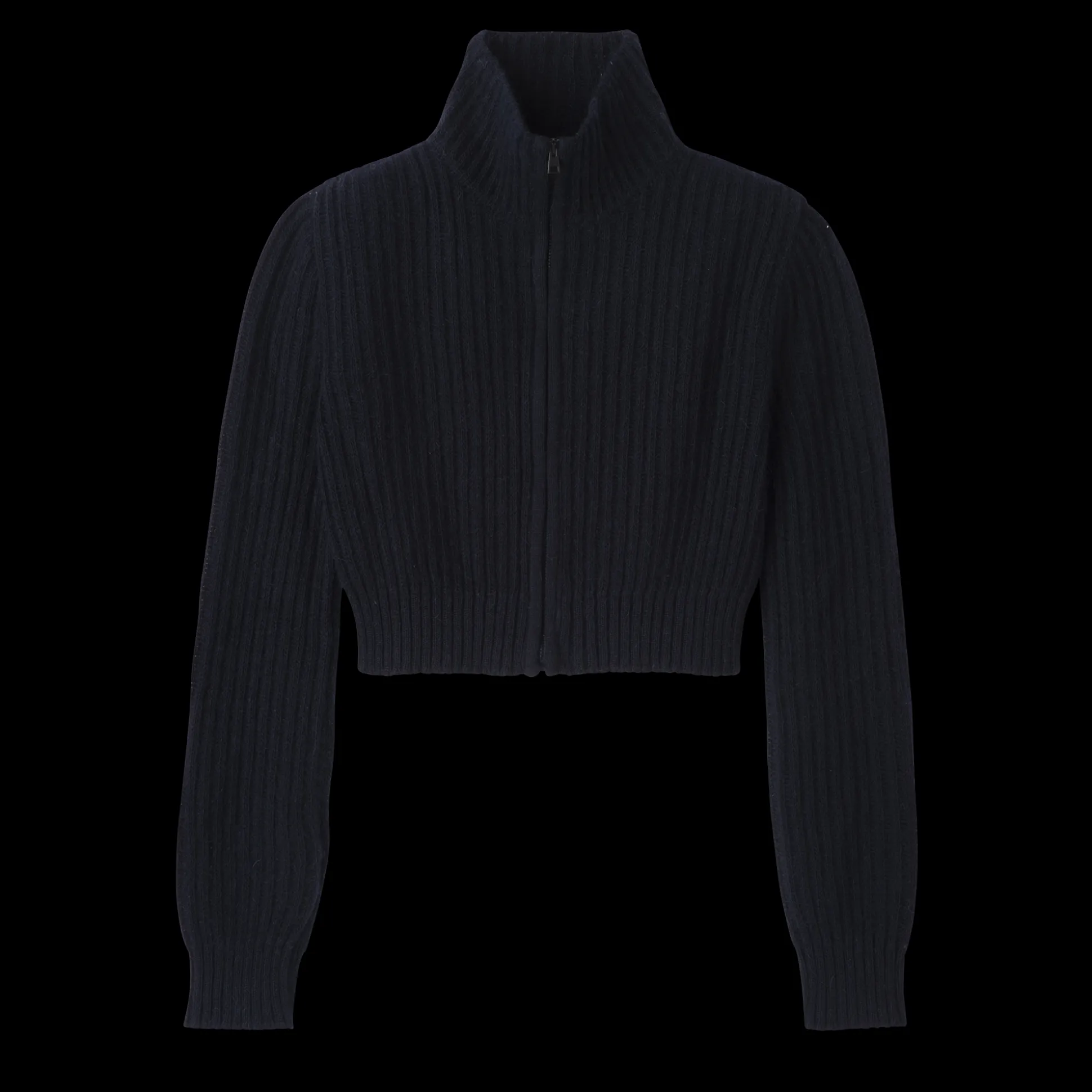 Online Longchamp Cardigan corto con collo a cerniera Marine