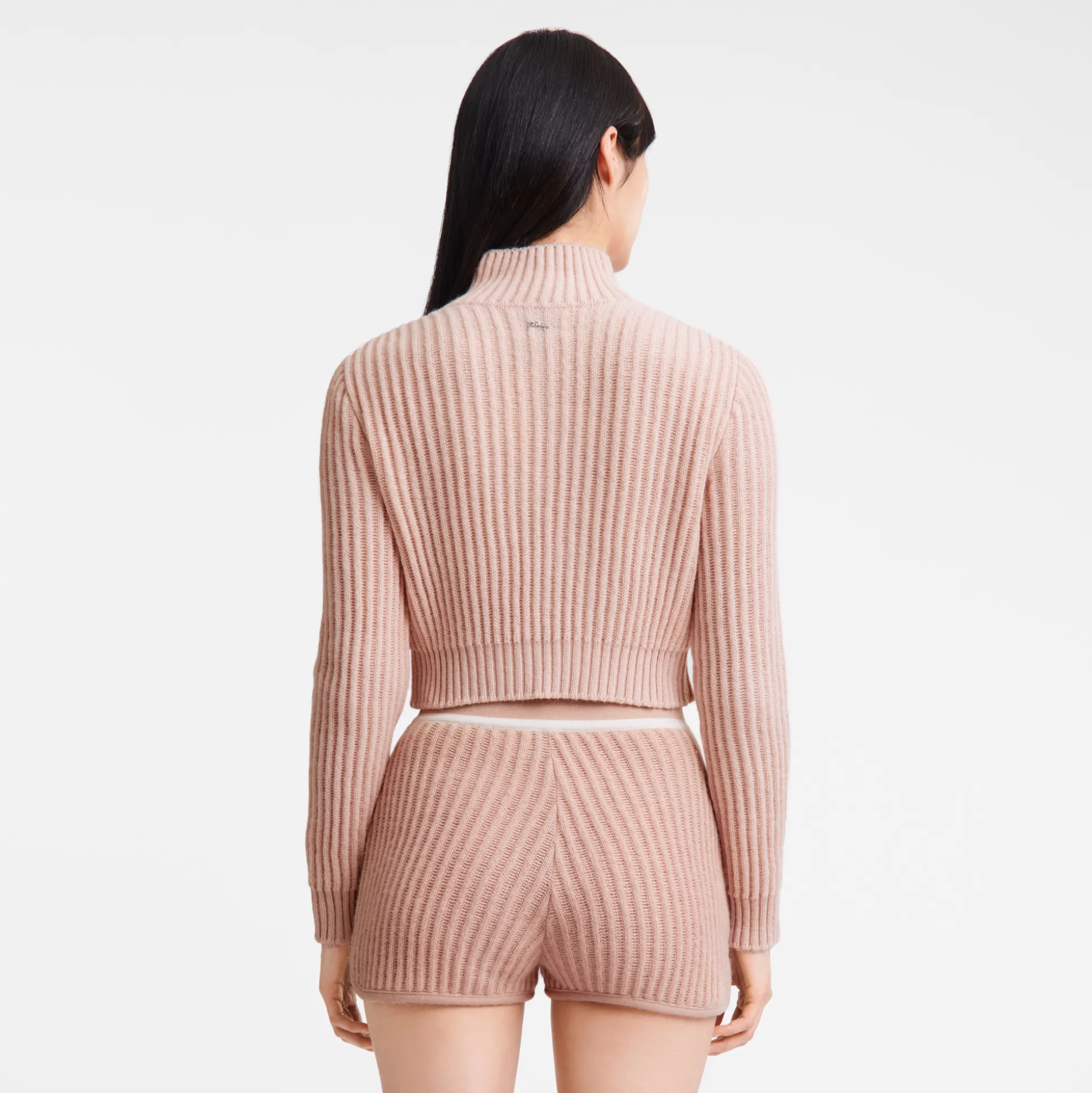 cardigan_corto_con_collo_a_cerniera_2-4.webp Hot Longchamp Cardigan corto con collo a cerniera BeigePelle