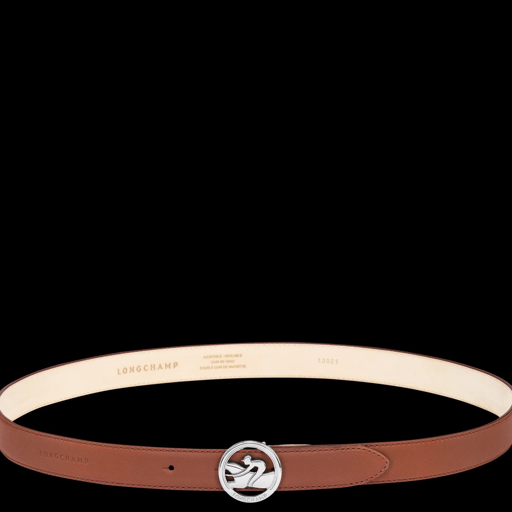 Best Sale Longchamp Cintura da donna La Médaille Pelle - Cognac