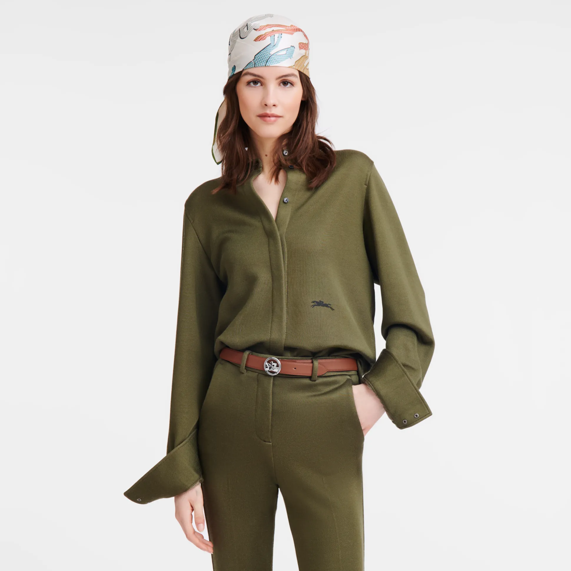 Best Sale Longchamp Cintura da donna La Médaille Pelle - Cognac