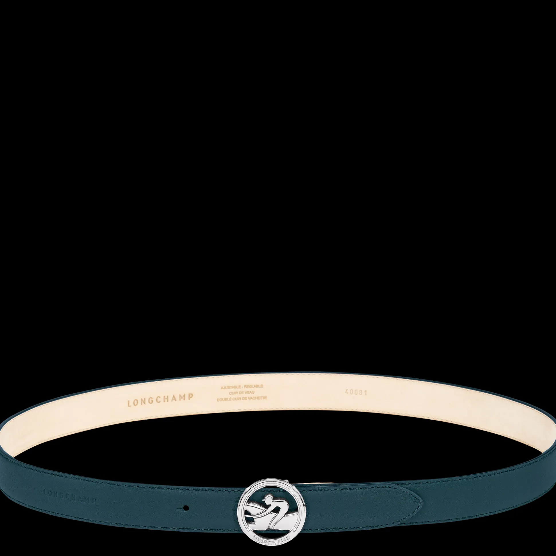 Shop Longchamp Cintura da donna La Médaille Pelle - Inchiostro