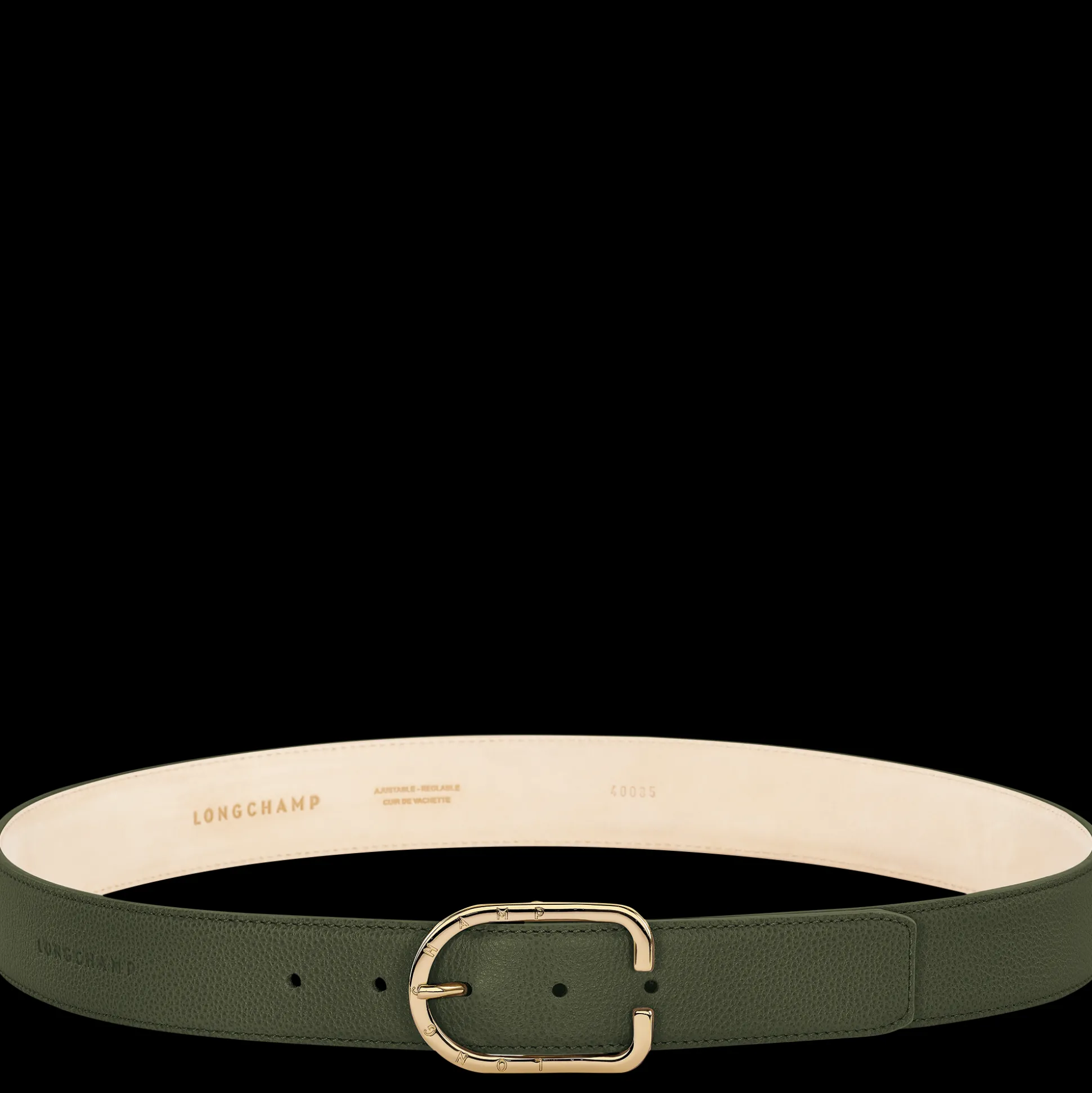 Outlet Longchamp Cintura da donna Le Foulonné Pelle - Kaki