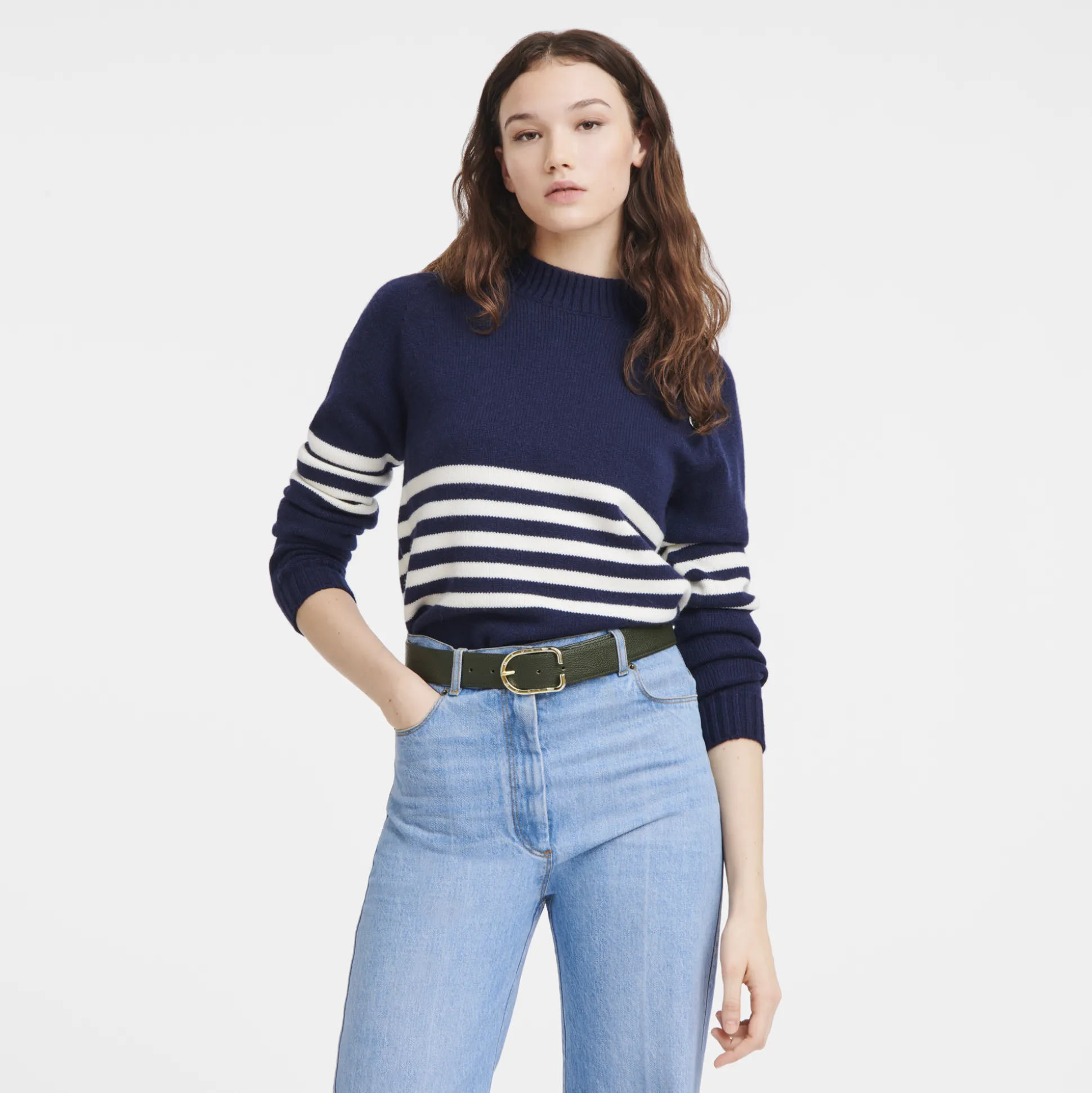 Outlet Longchamp Cintura da donna Le Foulonné Pelle - Kaki