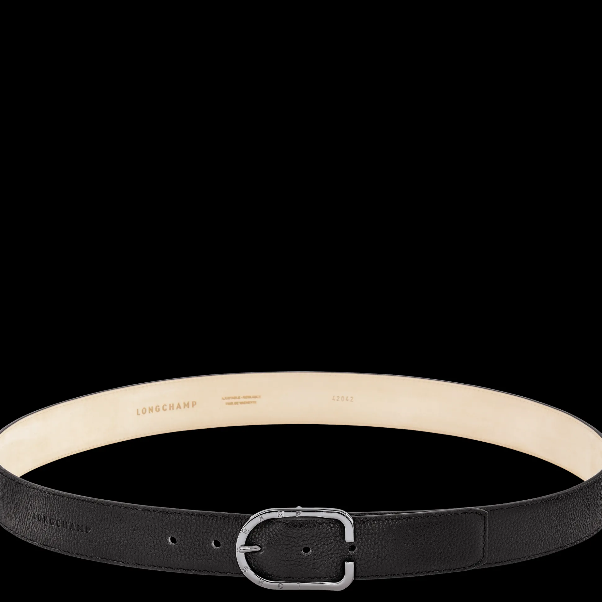 New Longchamp Cintura da uomo Nero