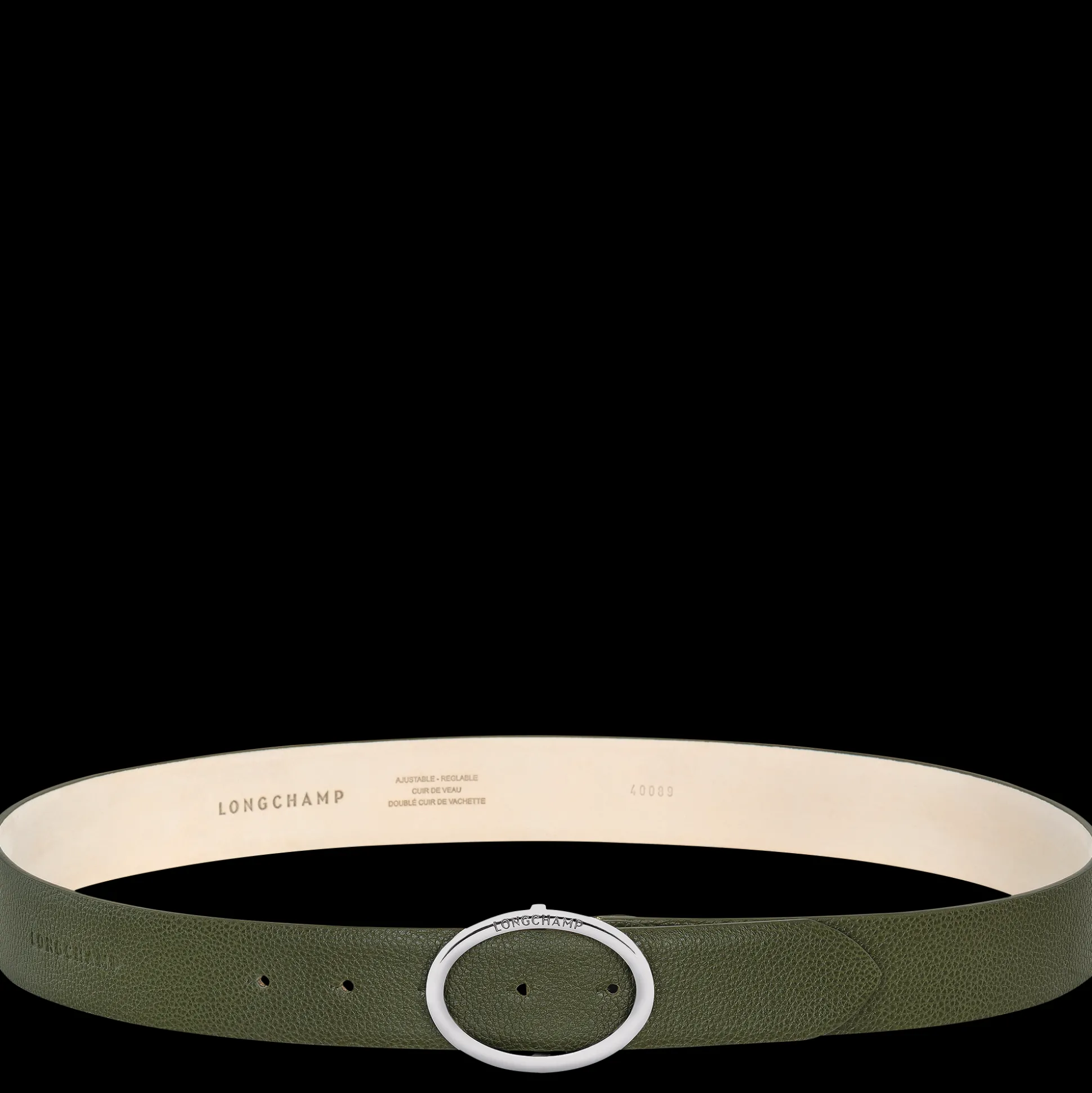 Best Sale Longchamp Cinturón de mujer Le Foulonné Pelle - Kaki