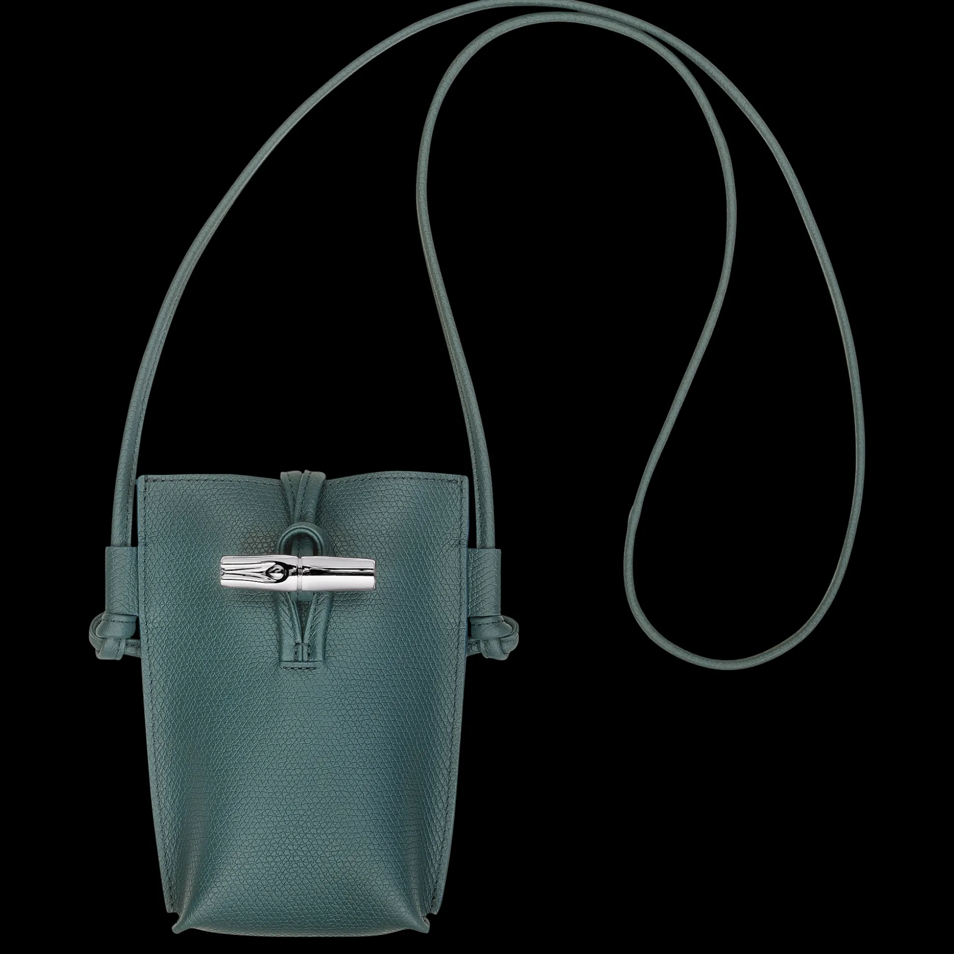 Discount Longchamp Custodia per cellulare con laccio in cuoio Cedro