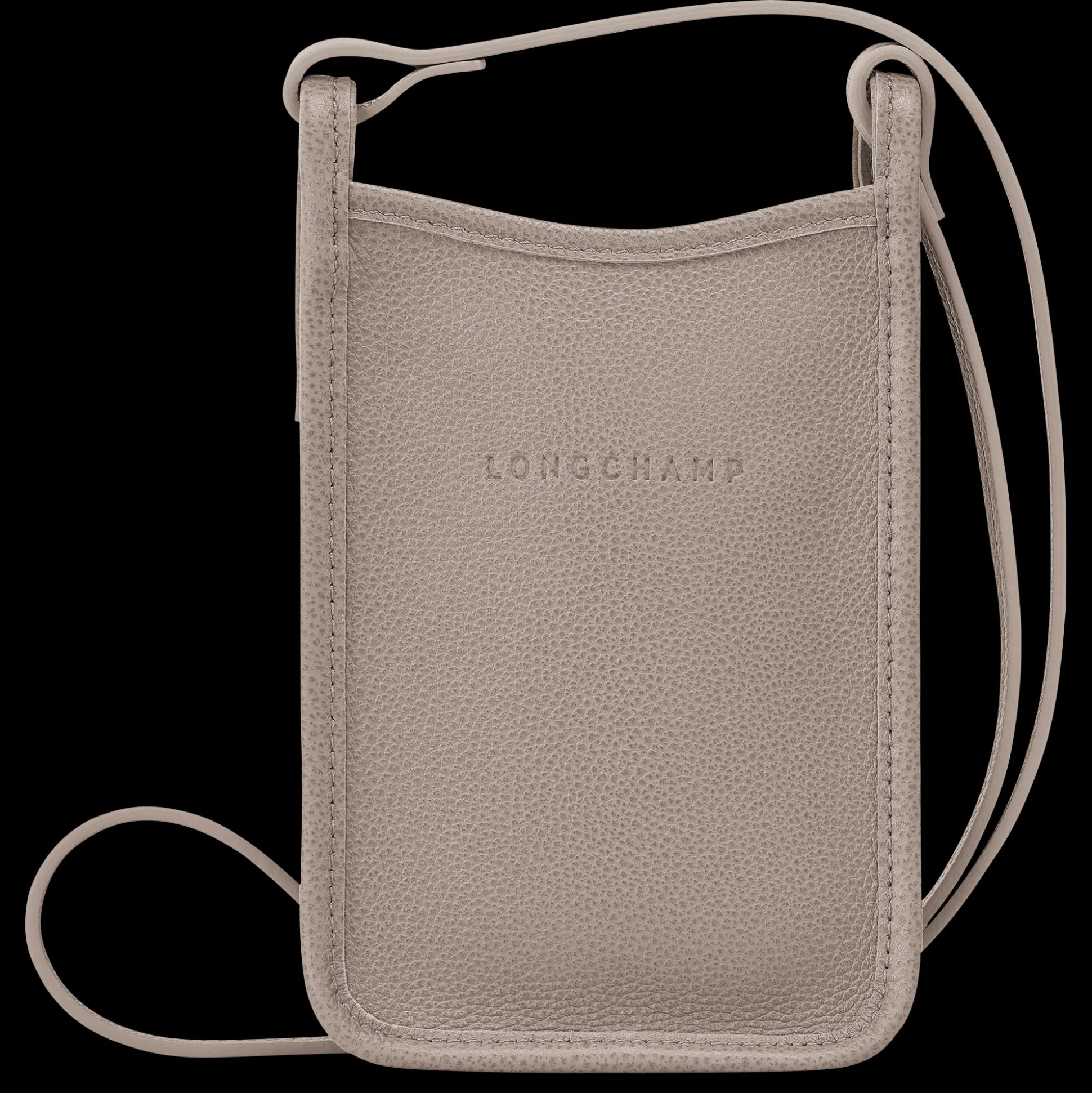 Discount Longchamp Custodia per cellulare con laccio in cuoio Tortora