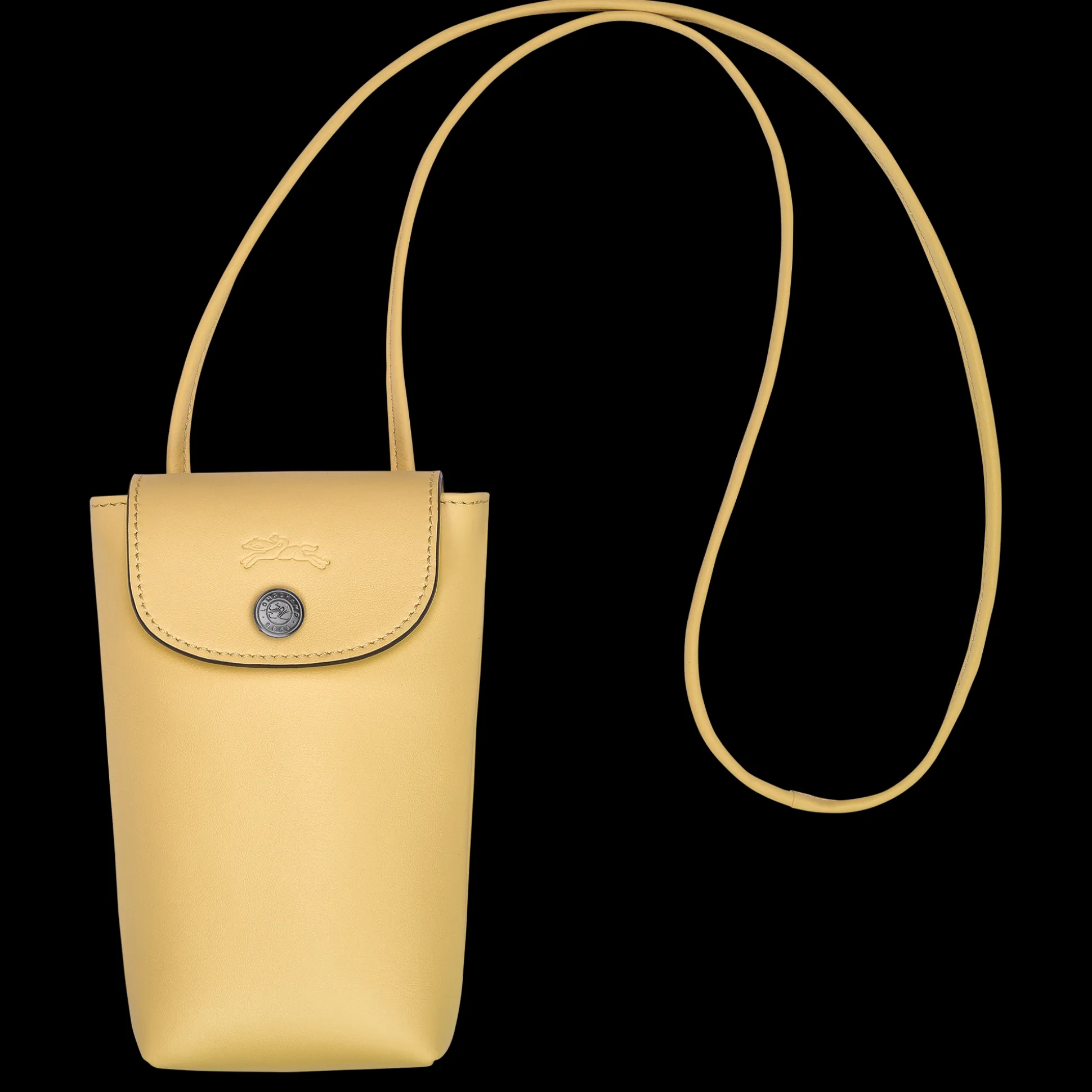 Cheap Longchamp Custodia per cellulare con laccio in cuoio Grano