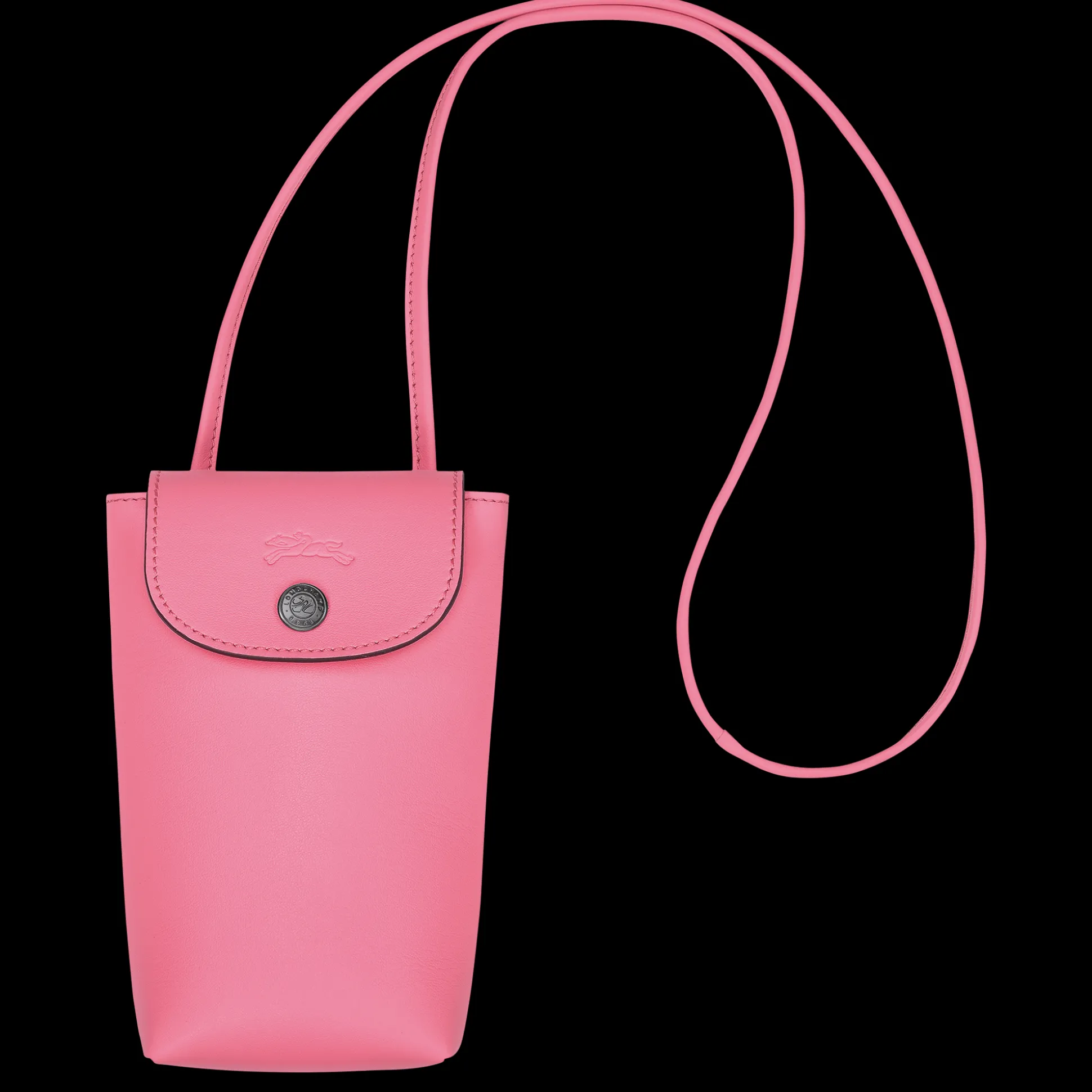 Best Longchamp Custodia per cellulare con laccio in cuoio Rosa