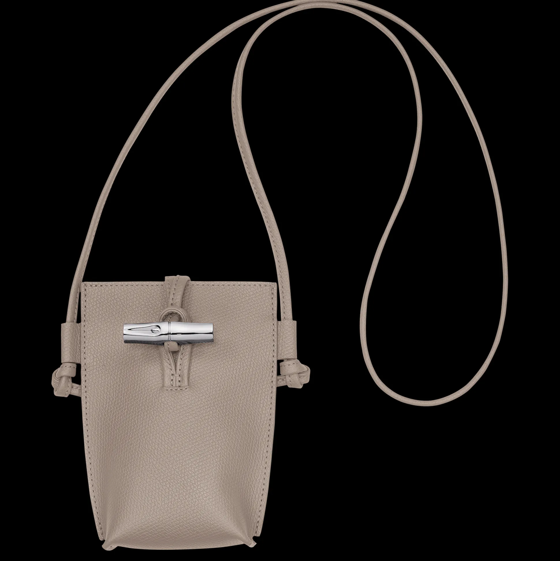 Sale Longchamp Custodia per cellulare con laccio in cuoio Argilla