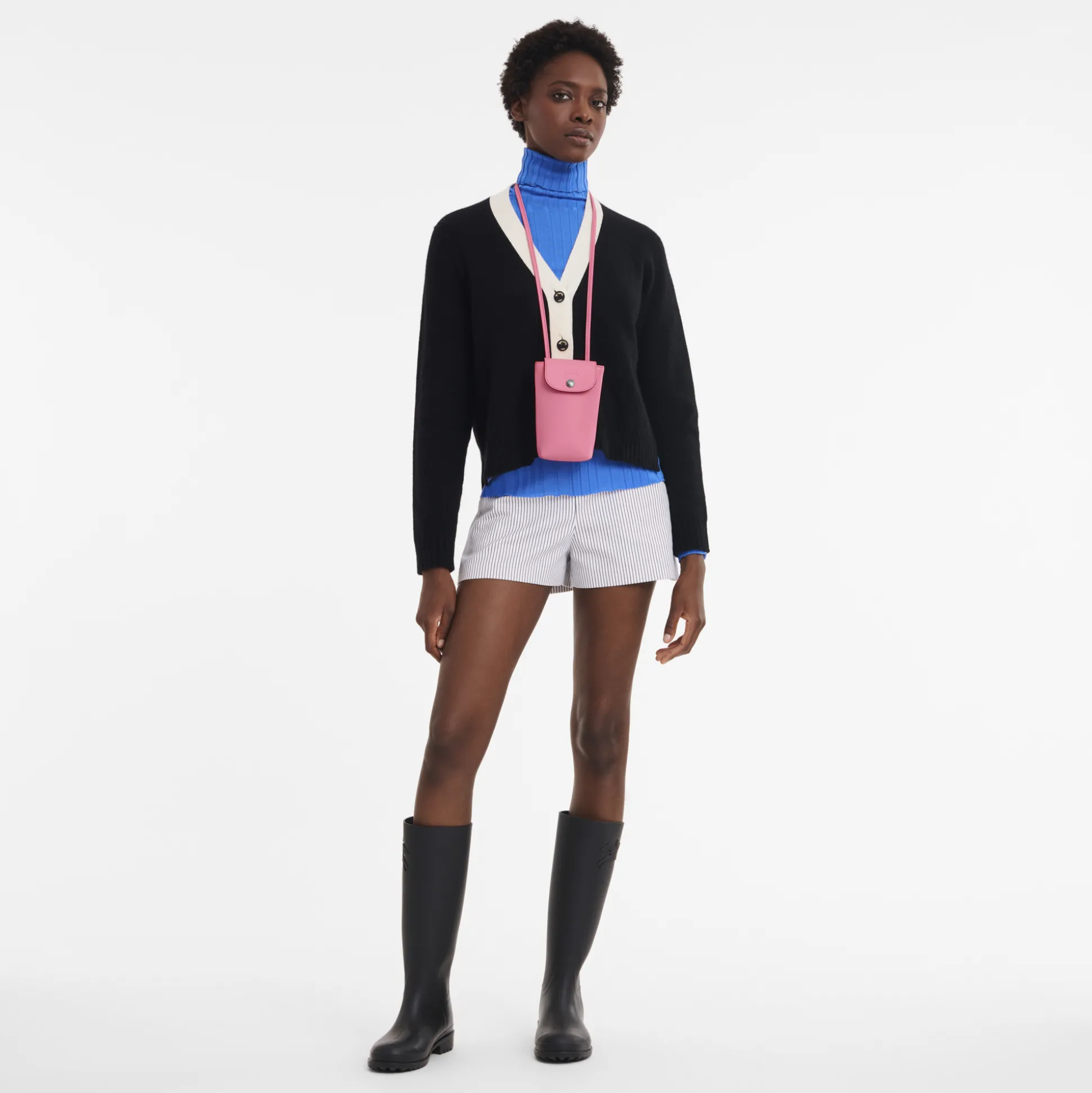 Best Longchamp Custodia per cellulare con laccio in cuoio Rosa