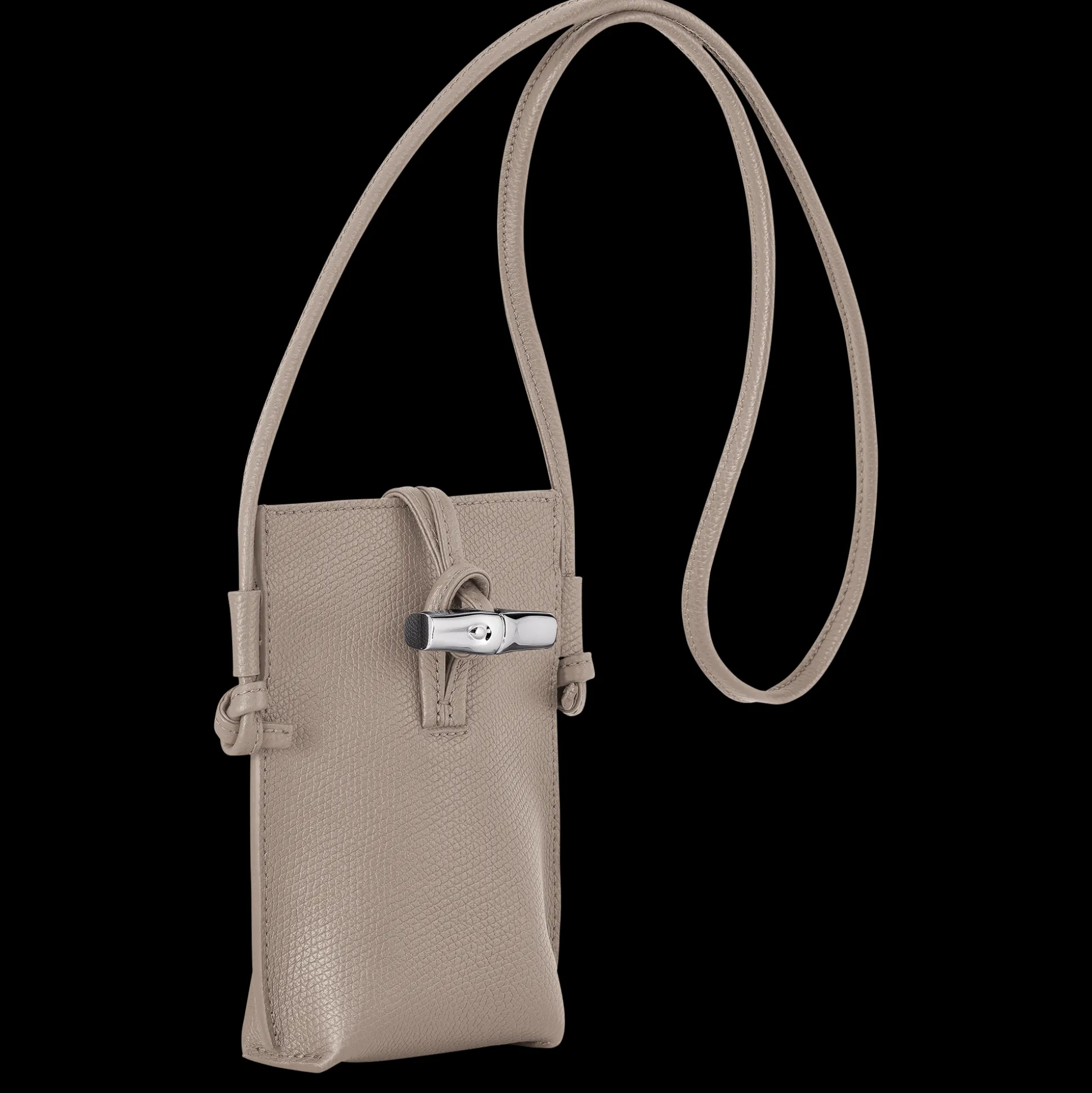 custodia_per_cellulare_con_laccio_in_cuoio_2-8.webp Sale Longchamp Custodia per cellulare con laccio in cuoio Argilla