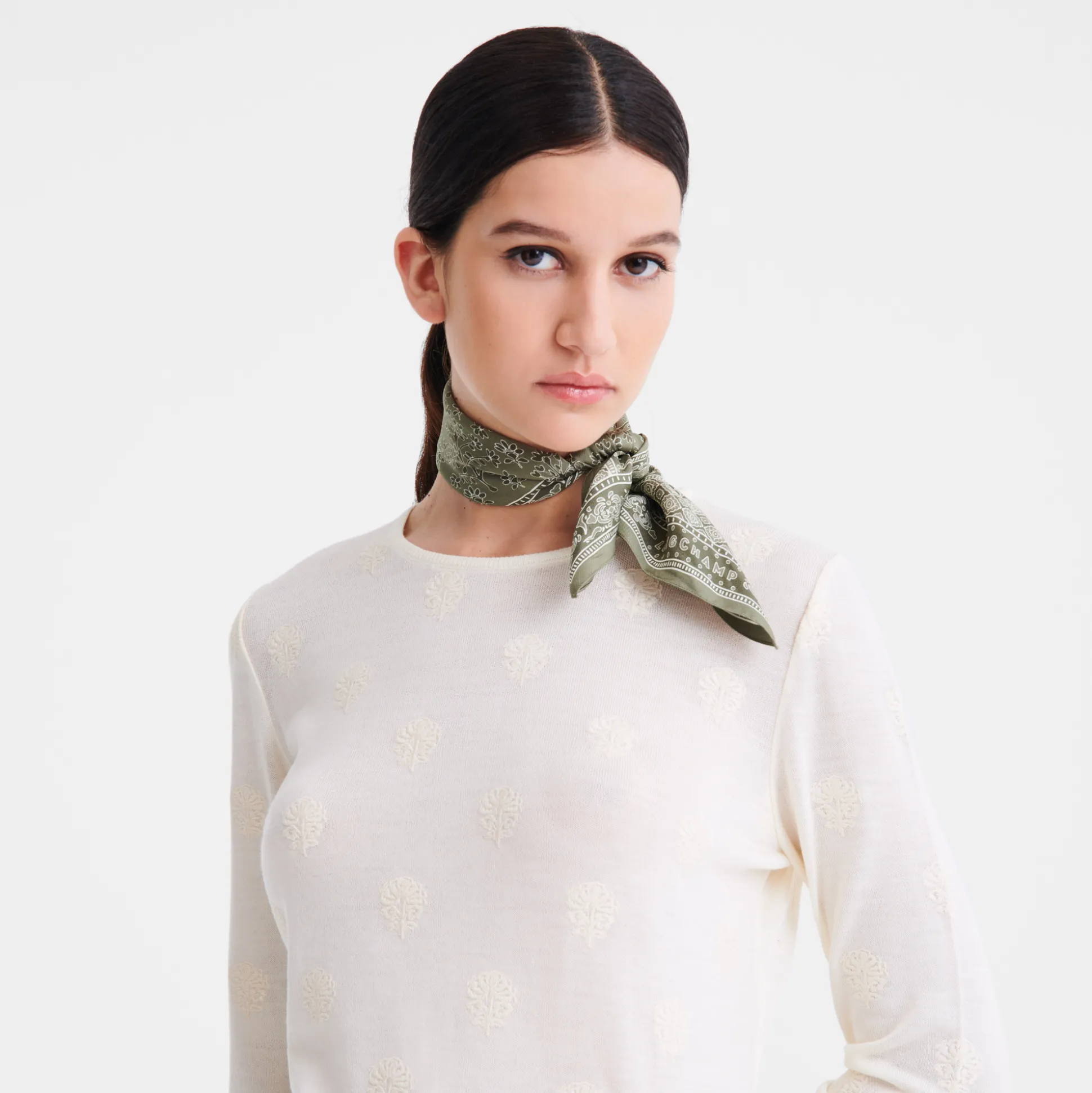 Cheap Longchamp Foulard di seta 50 Albero della vita OTHER - Alloro