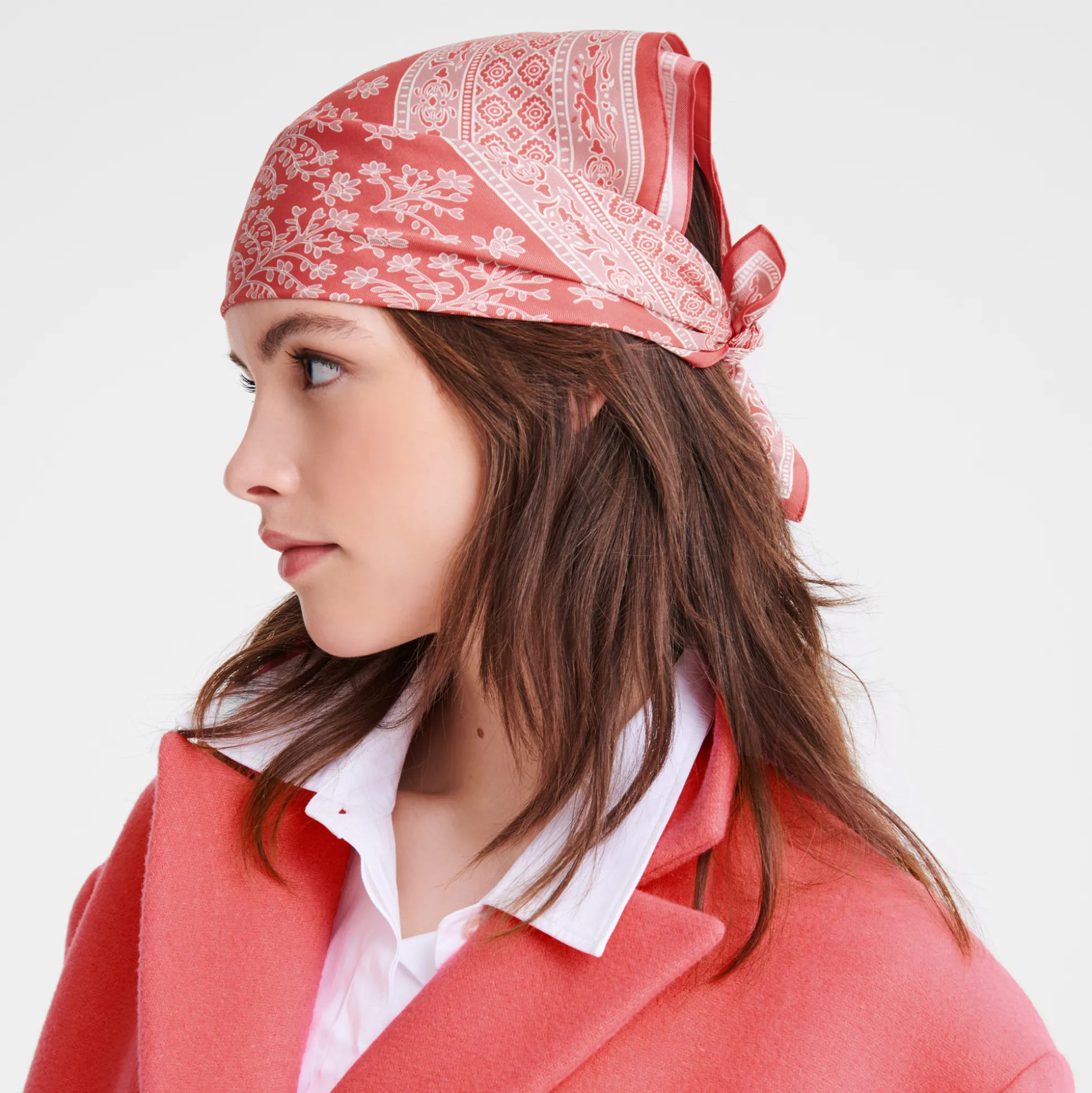 Outlet Longchamp Foulard di seta 50 Albero della vita OTHER - Pomodoro