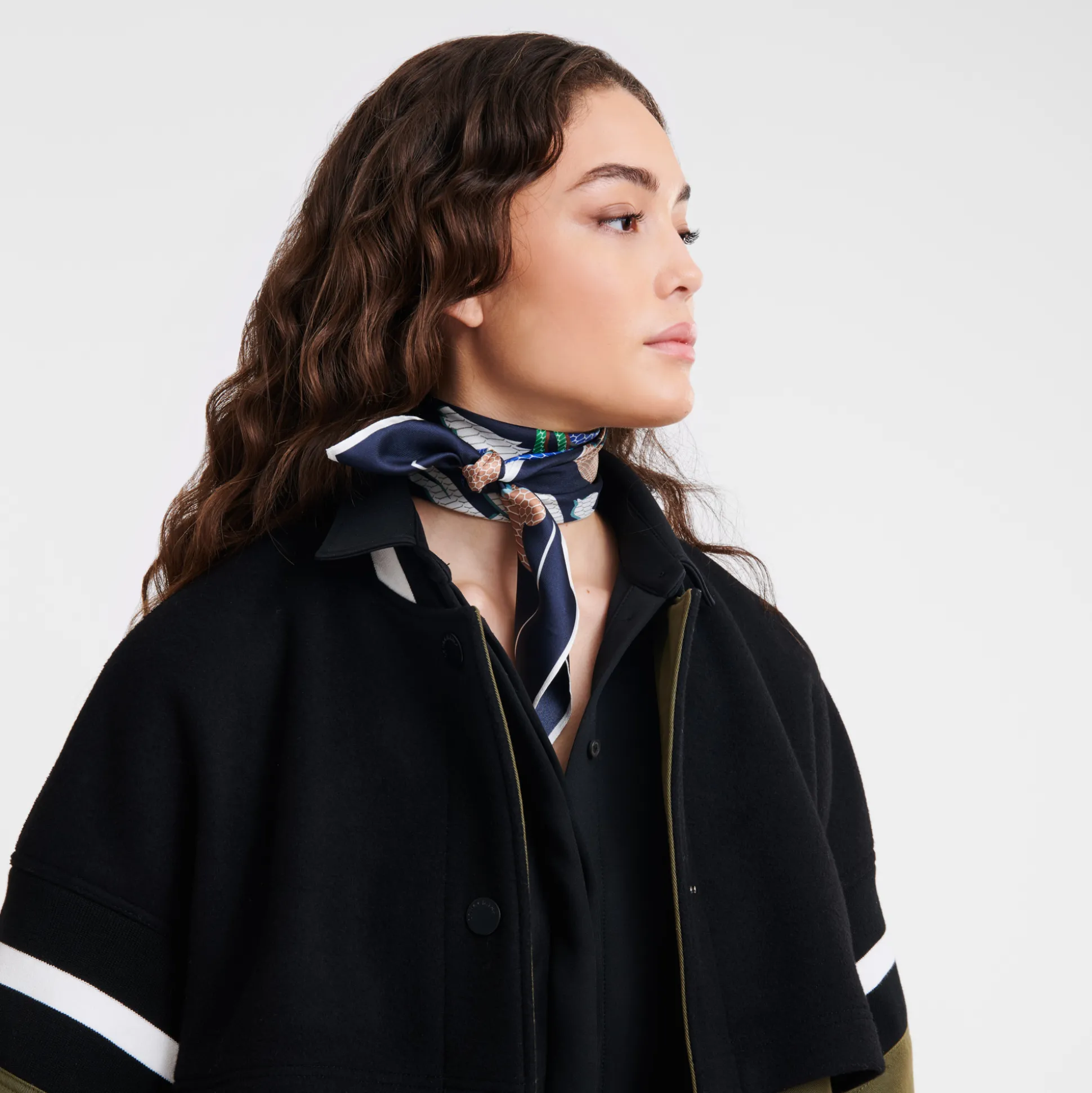 Outlet Longchamp Foulard di seta 70 Corsa Seta - Marine