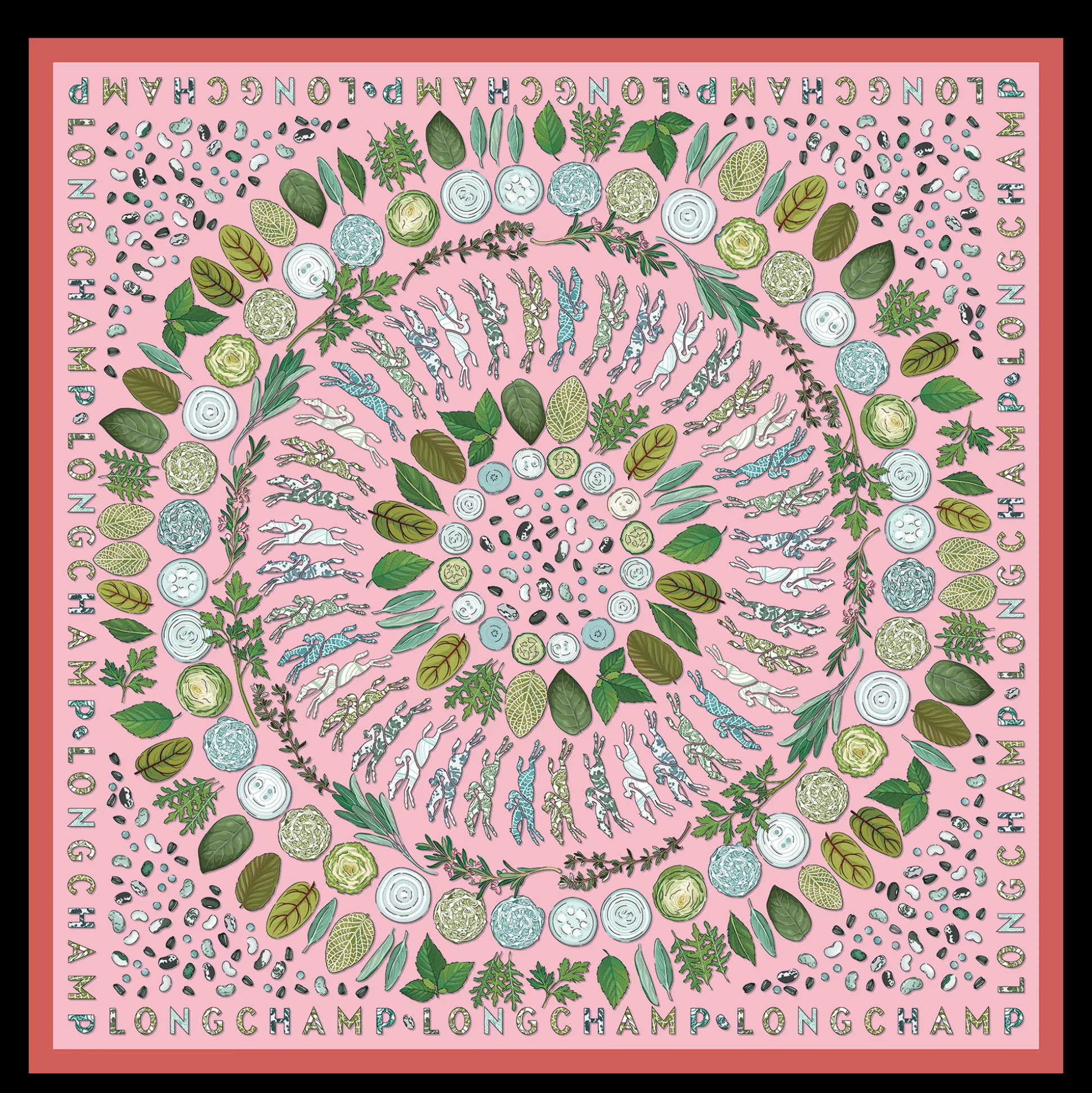 Online Longchamp Foulard di seta 90 Erbario OTHER - Marshmallow