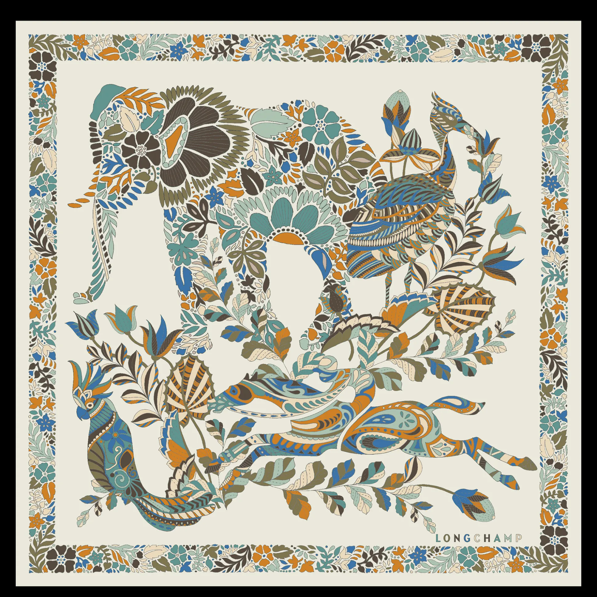 Store Longchamp Foulard di seta 50 Forêt OTHER - Carta