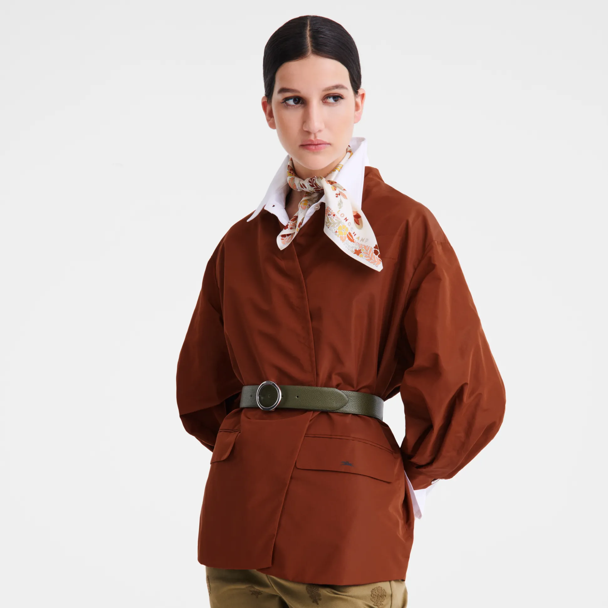 Best Sale Longchamp Foulard di seta 50 Forêt OTHER - Miele