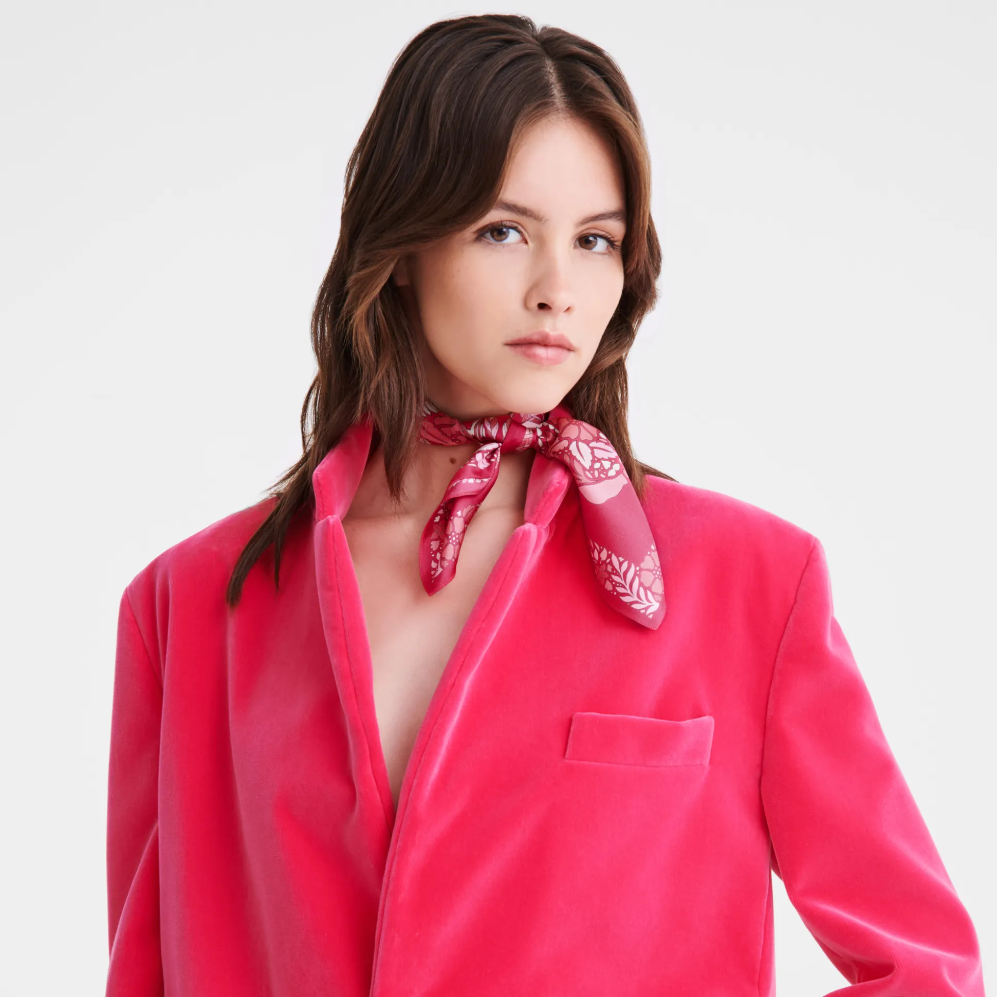 Best Sale Longchamp Foulard di seta 50 Forêt OTHER - Rosa