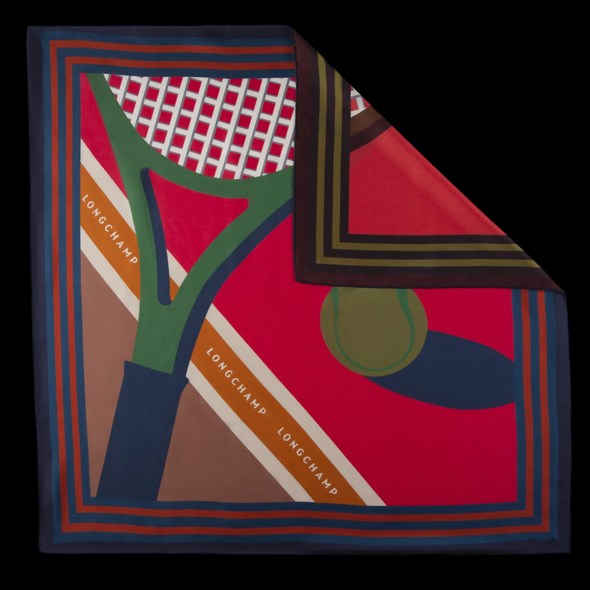 Sale Longchamp Foulard di seta 70 Game-set-match Seta - Magenta